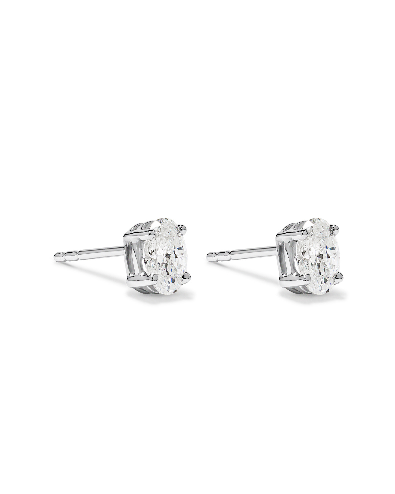 0.50TW Lab Diamond Oval Stud Earrings in Silver