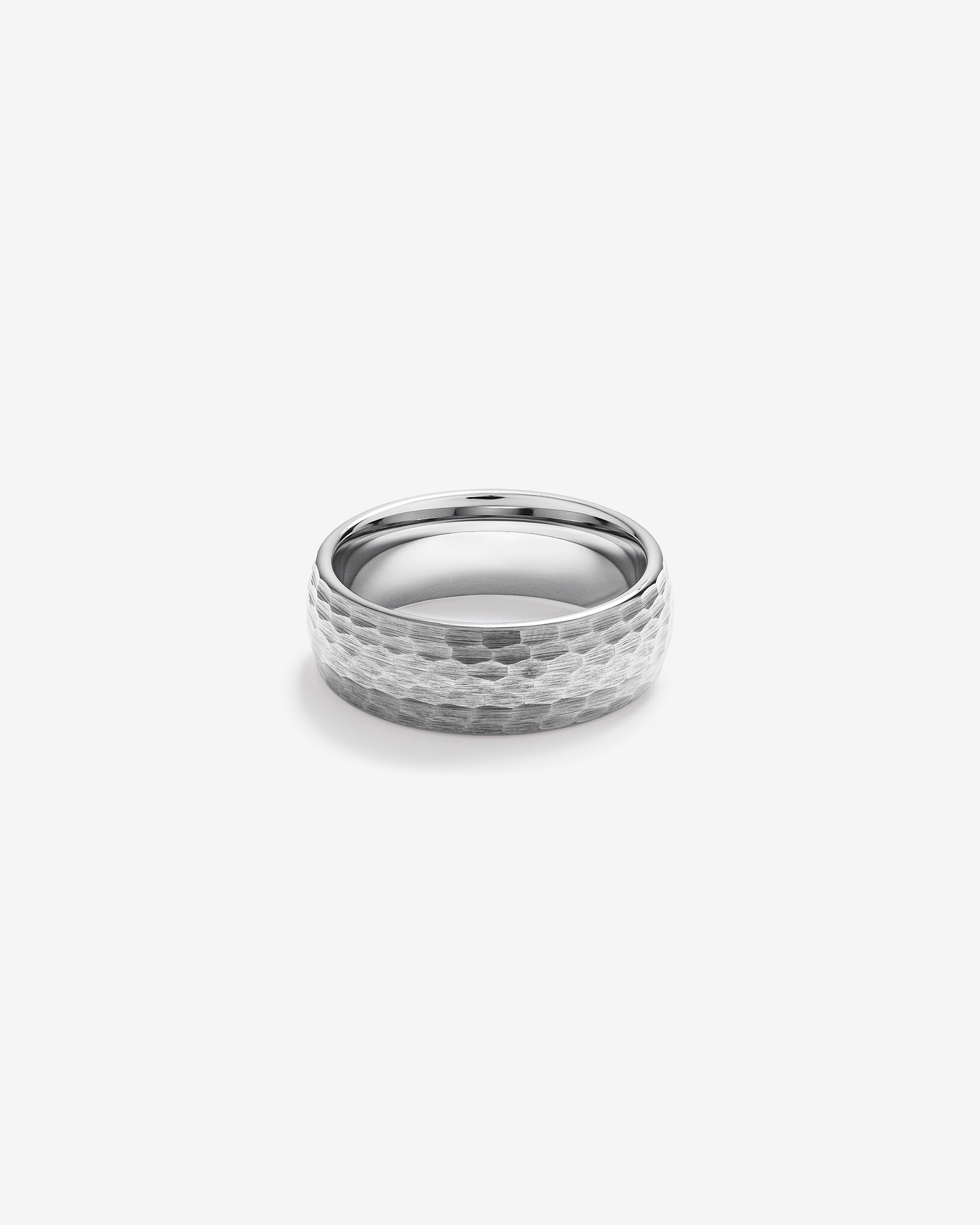 8mm Hammered Wedding Band in Tungsten