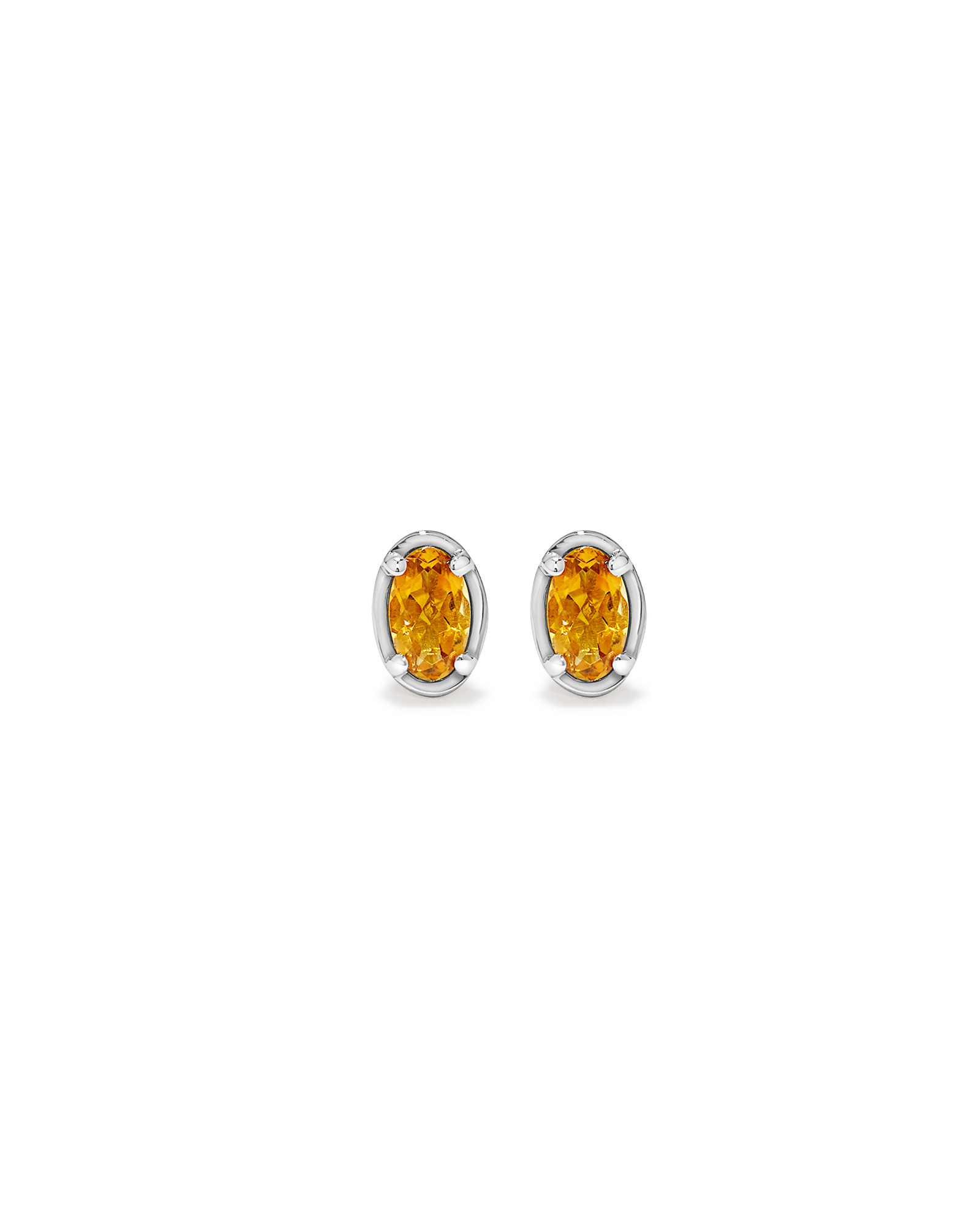 Boucles d’oreilles en citrine à coupe ovale en argent sterling