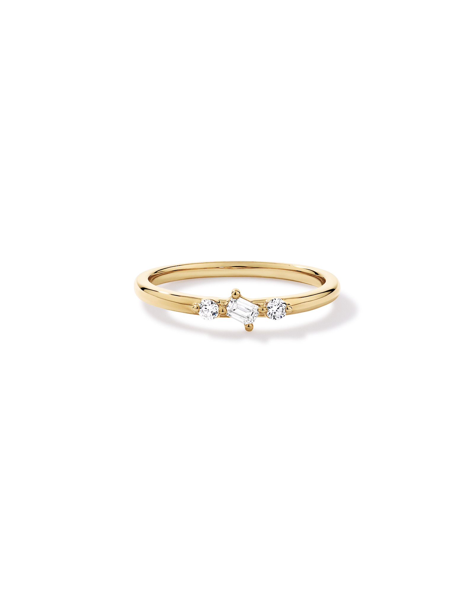 Carat TW Laboratory-Grown Diamond Stacker Ring 10kt Yellow Gold