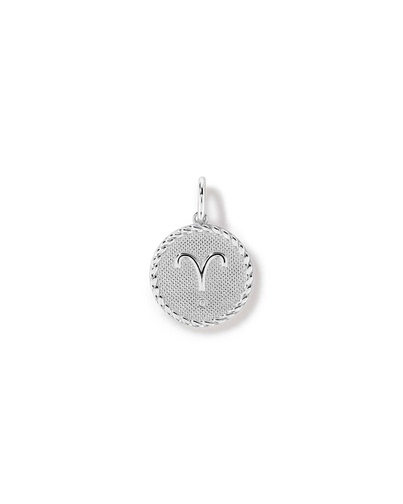 Diamond Accent Aries Zodiac Pendant in Sterling Silver