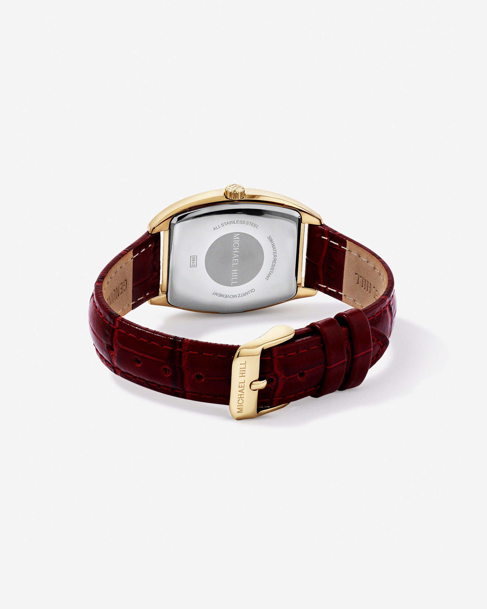 Gold-Tone Lunar New Year Watch with Red Leather Strap