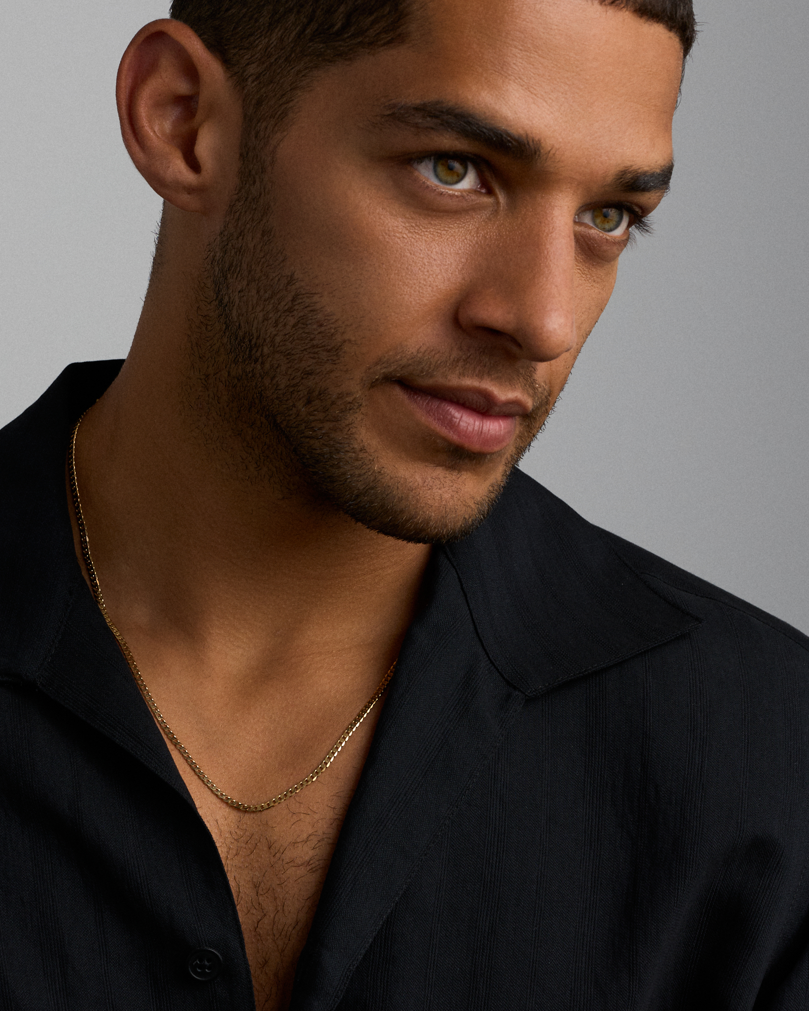 55cm (22") 3mm Width Solid Flat Bevelled Curb Chain in 10kt Gold