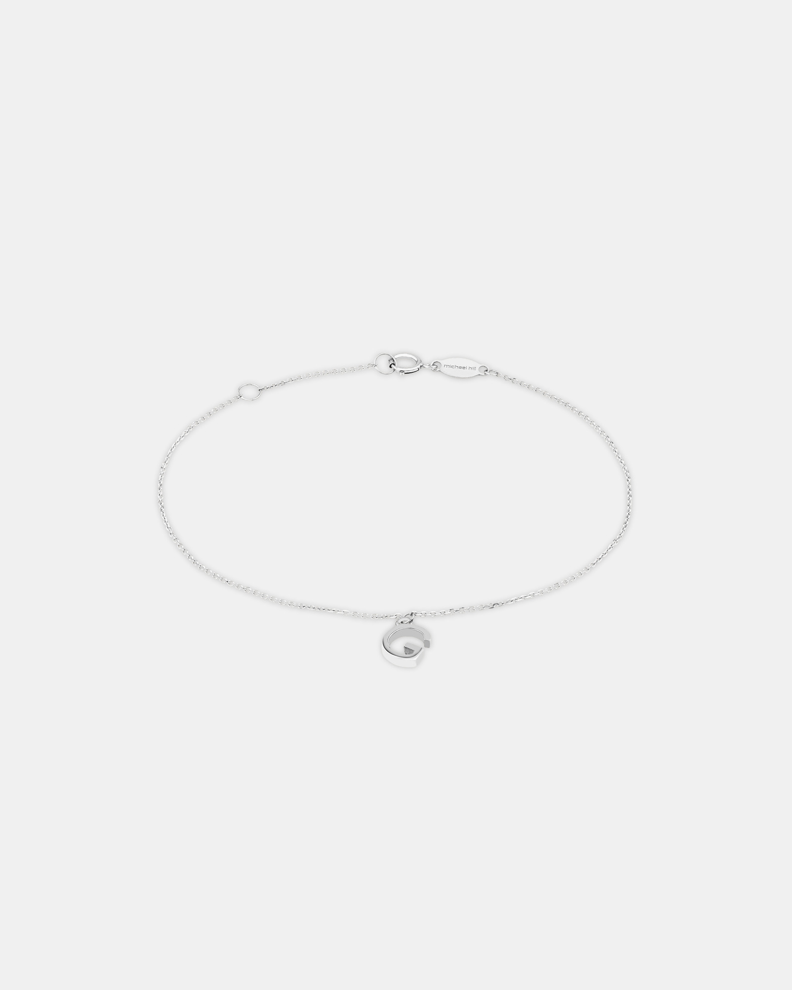 19cm (7.5") G Initial Bracelet in Sterling Silver