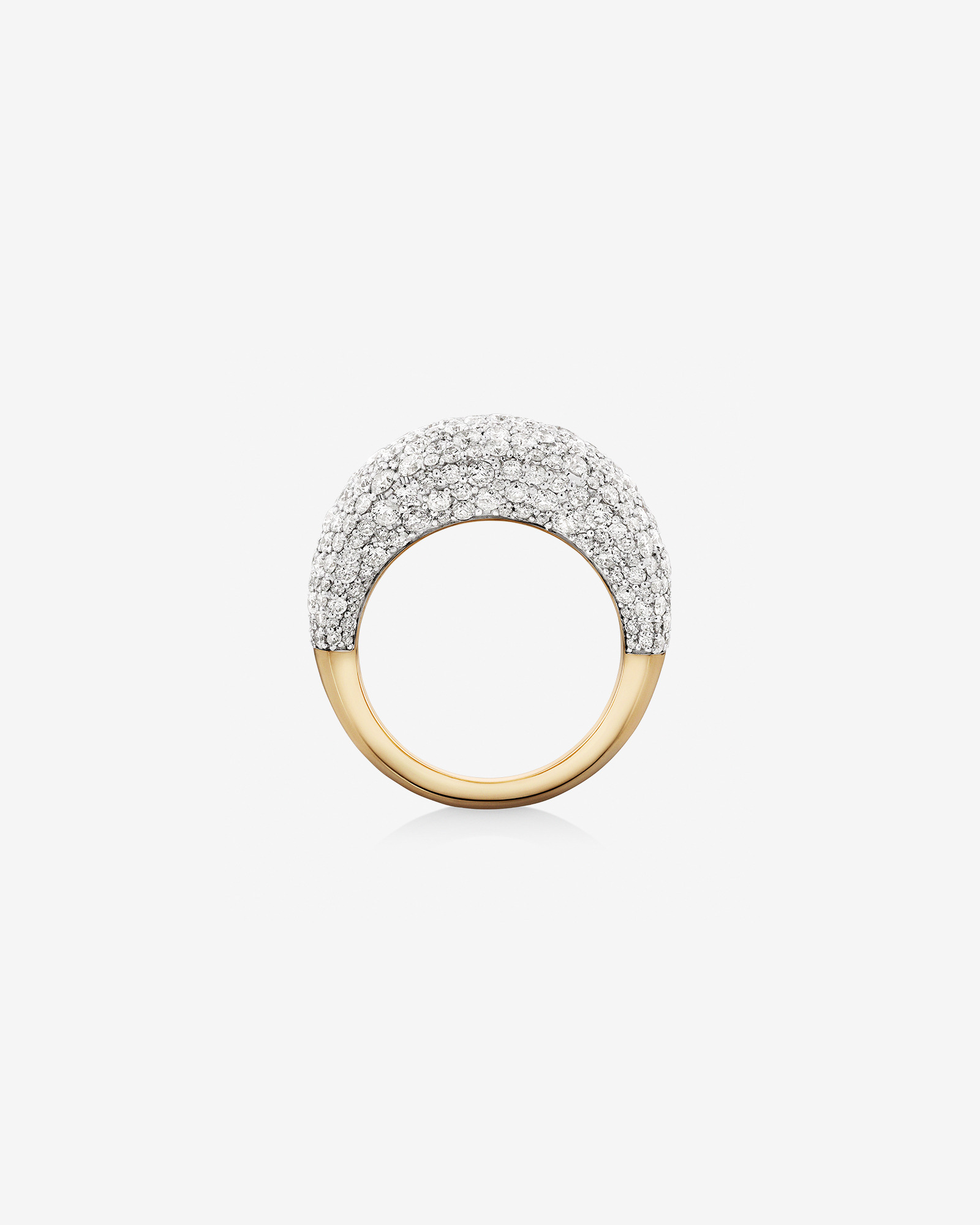 Bague Stardust en or jaune 14 K et en rhodium à diamants totalisant 4,06 ct