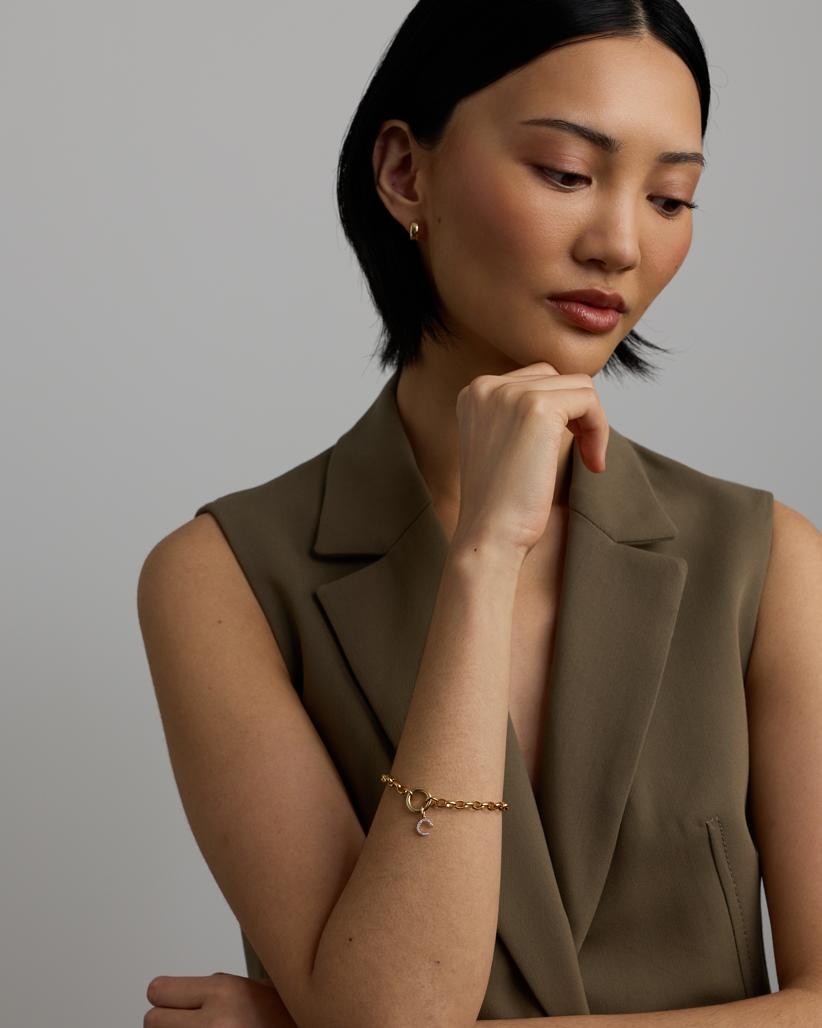 Diamond Letter C Initial Pendant in 10kt Yellow Gold