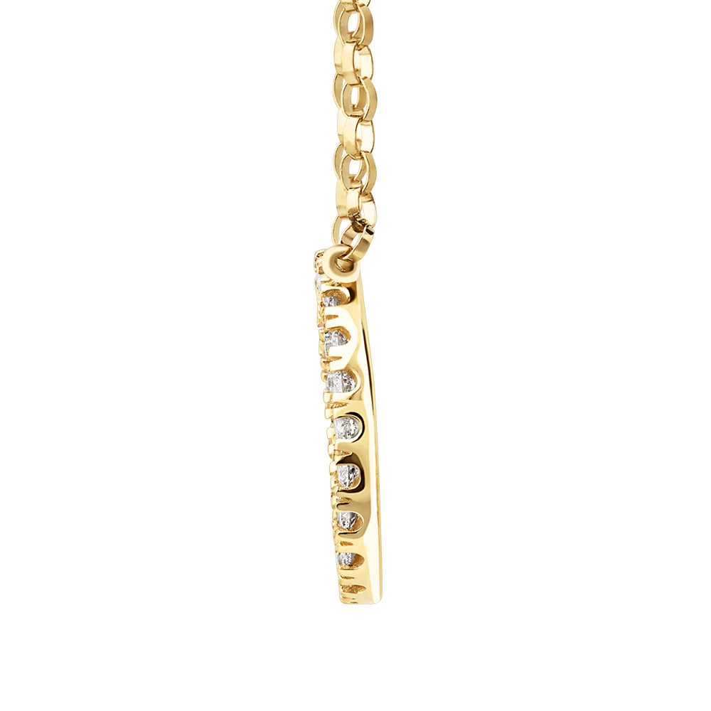 "O" Initial Necklace with 0.10 Carat TW of Diamonds in 10kt Yellow Gold