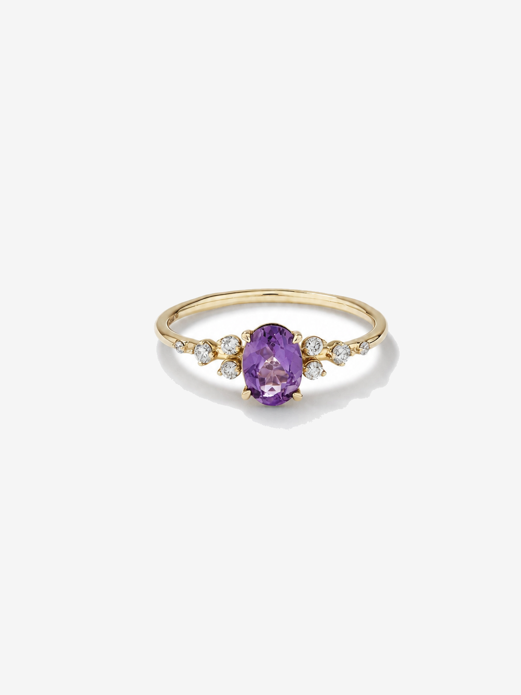 Amethyst and 0.12 Carat TW Diamond Ring in 10kt Yellow Gold