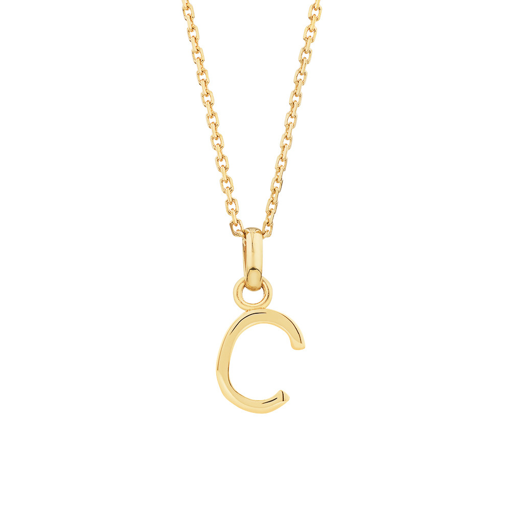 C Initial Pendant in 10kt Yellow Gold