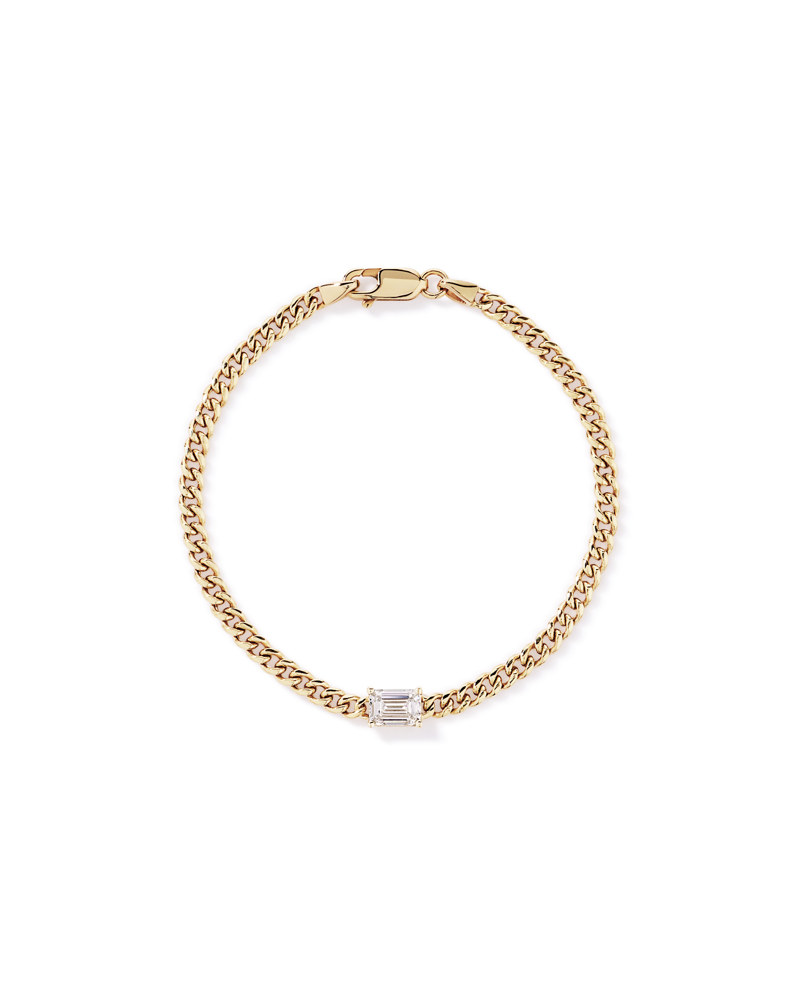 Bracelet en diamant de laboratoire taille émeraude 1,00TW en or 10 carats