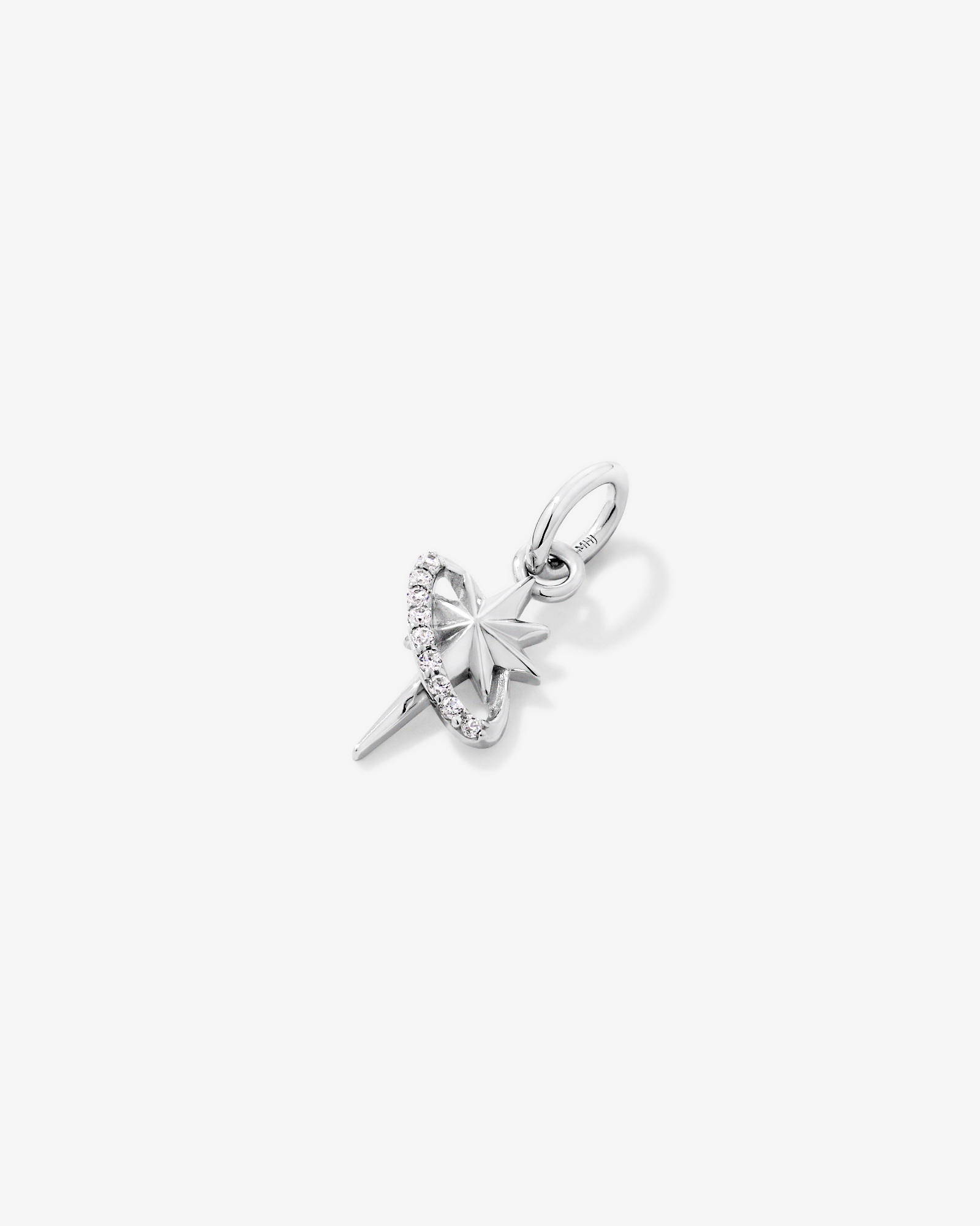 Star Motif Pendant with Cubic Zirconia in Sterling Silver