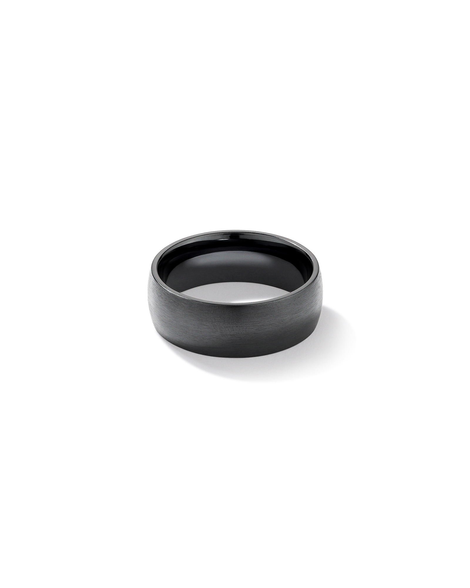Bague de mariage en titane noir brossé à dôme de 8 mm