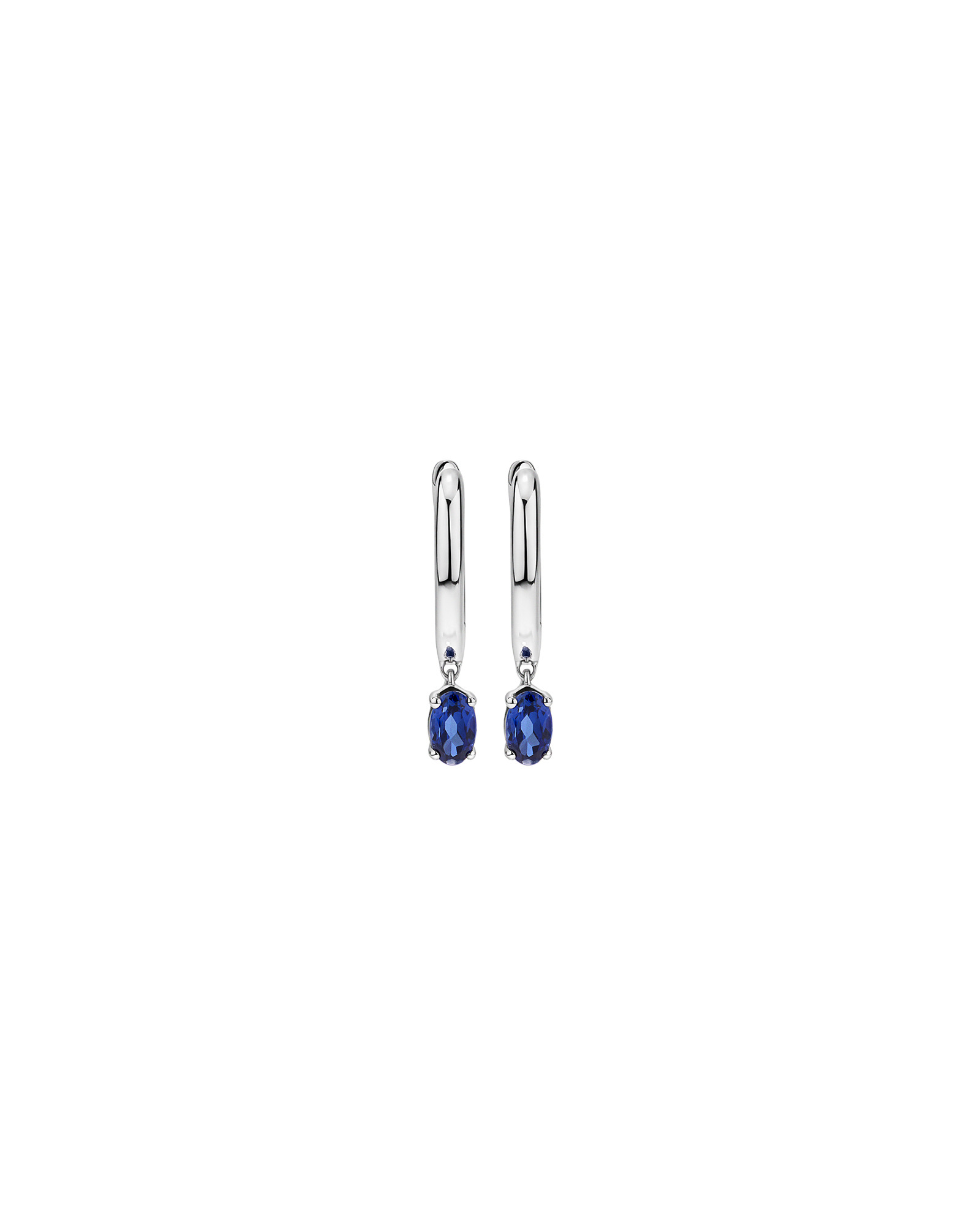 Création de boucles d’oreilles Sapphire Drop Huggie en argent sterling