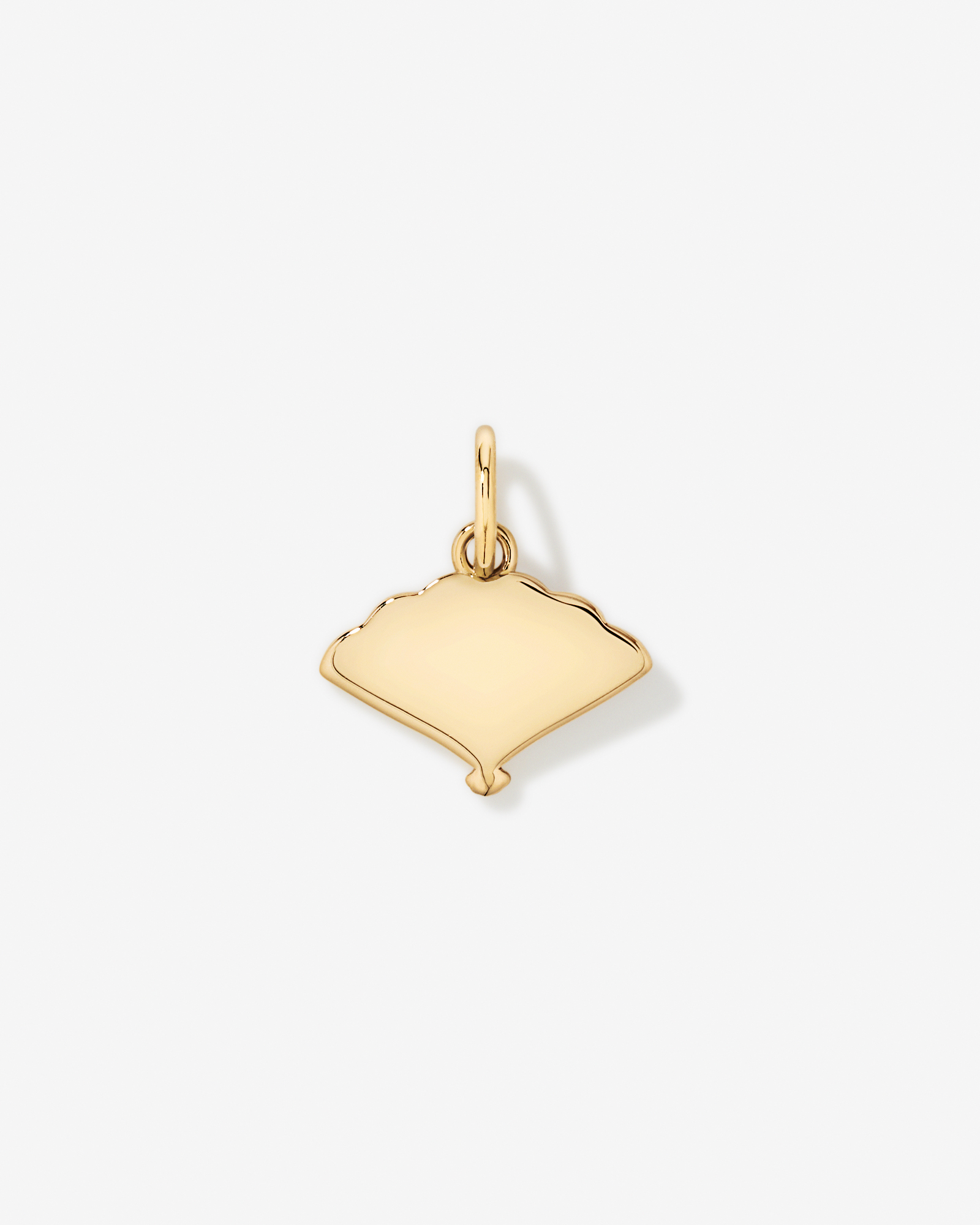 Pendentif éventail en émail rouge en Vermeil 18 kt