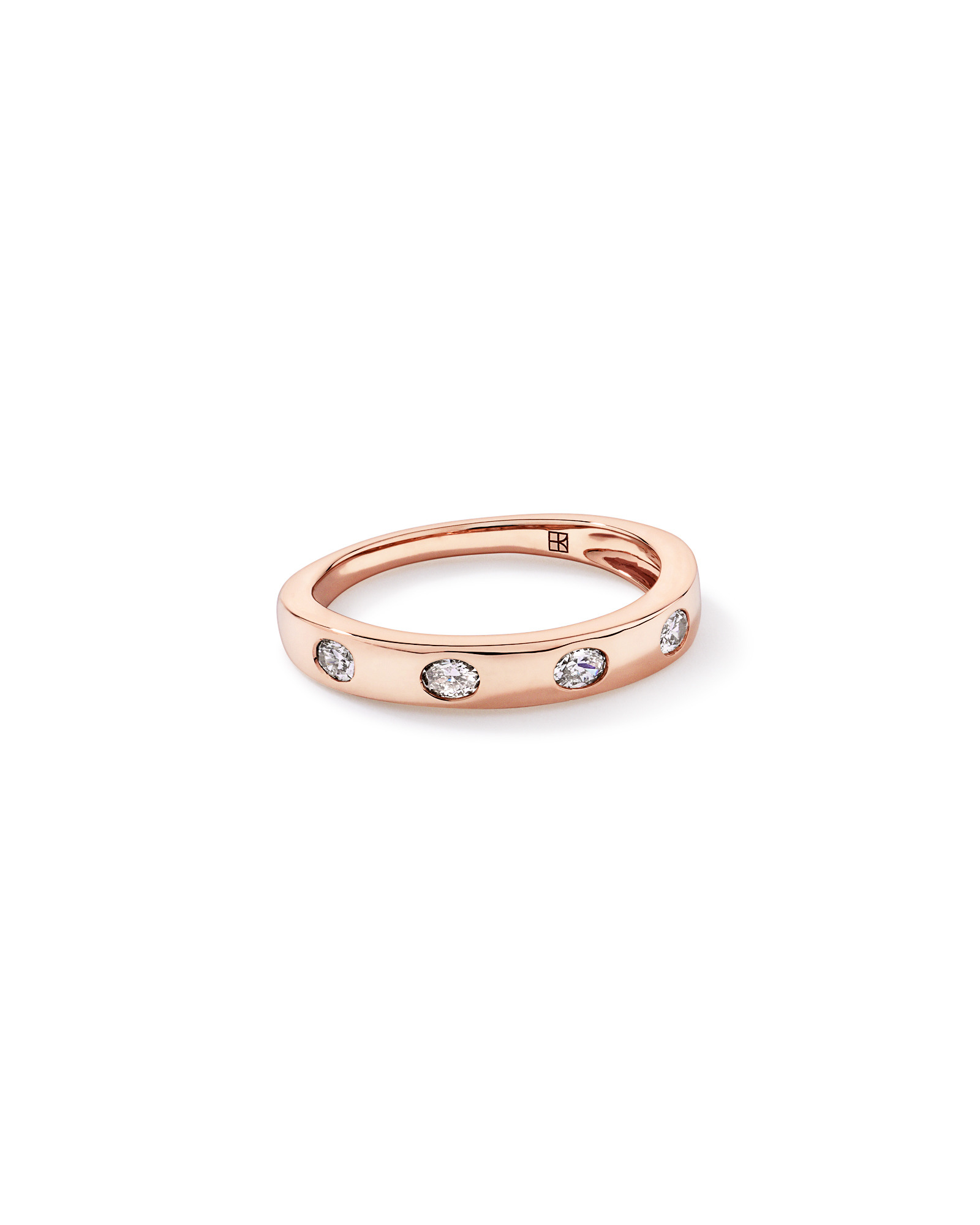 0.22TW Oval Laboratory-Grown Diamond Wedding Band 14kt Rose Gold