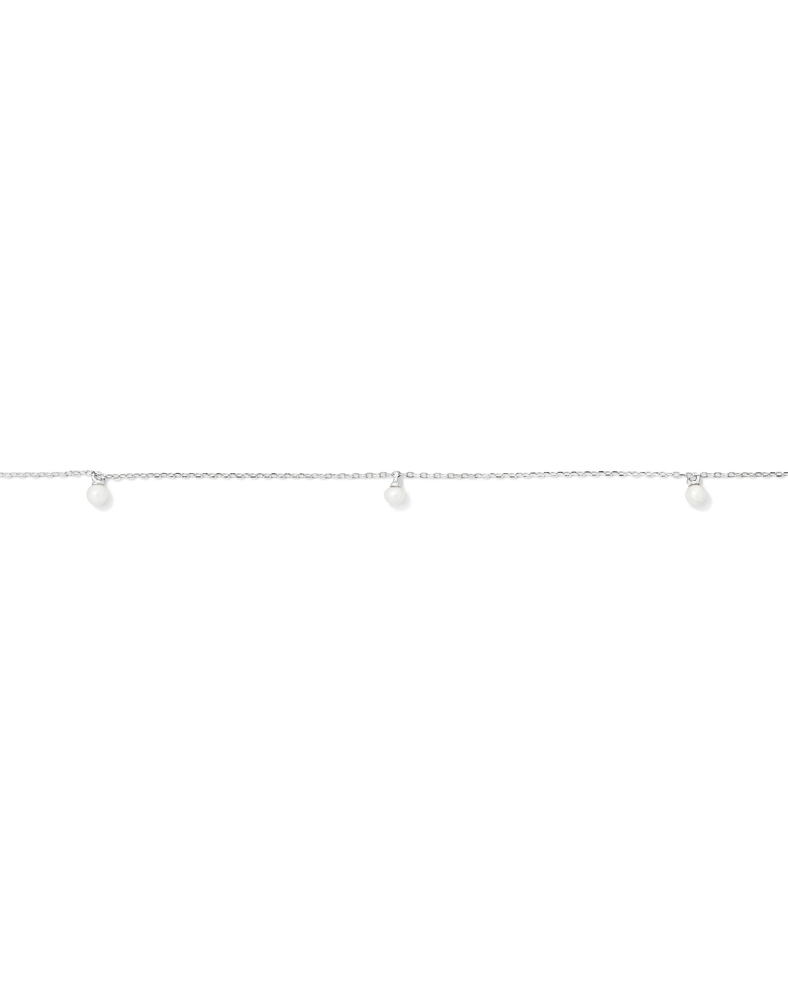 Cultured Freshwater Pearl Station Necklace in 10kt White Gold