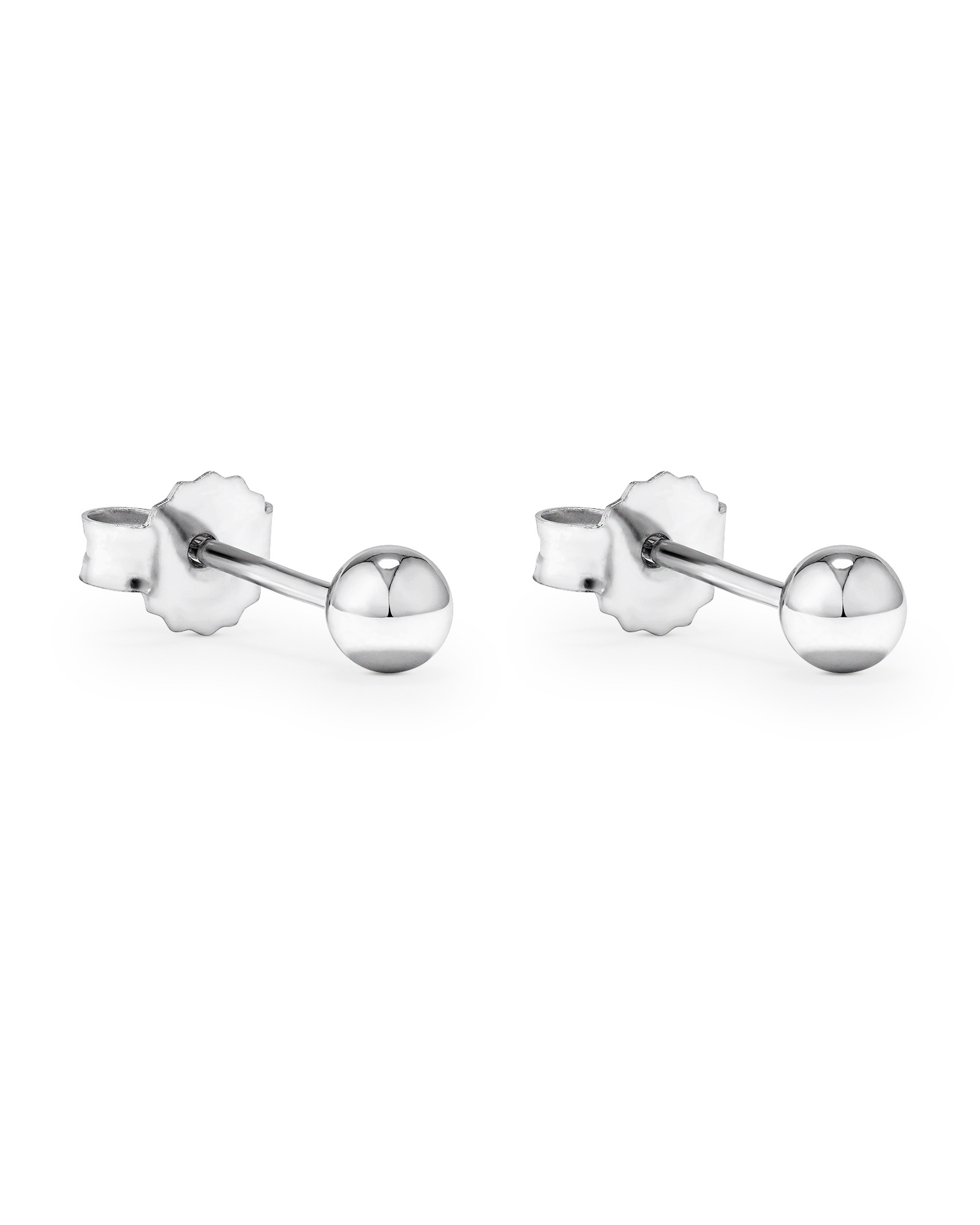 Boucles d'oreilles clous en forme de boule de 4 mm en argent sterling