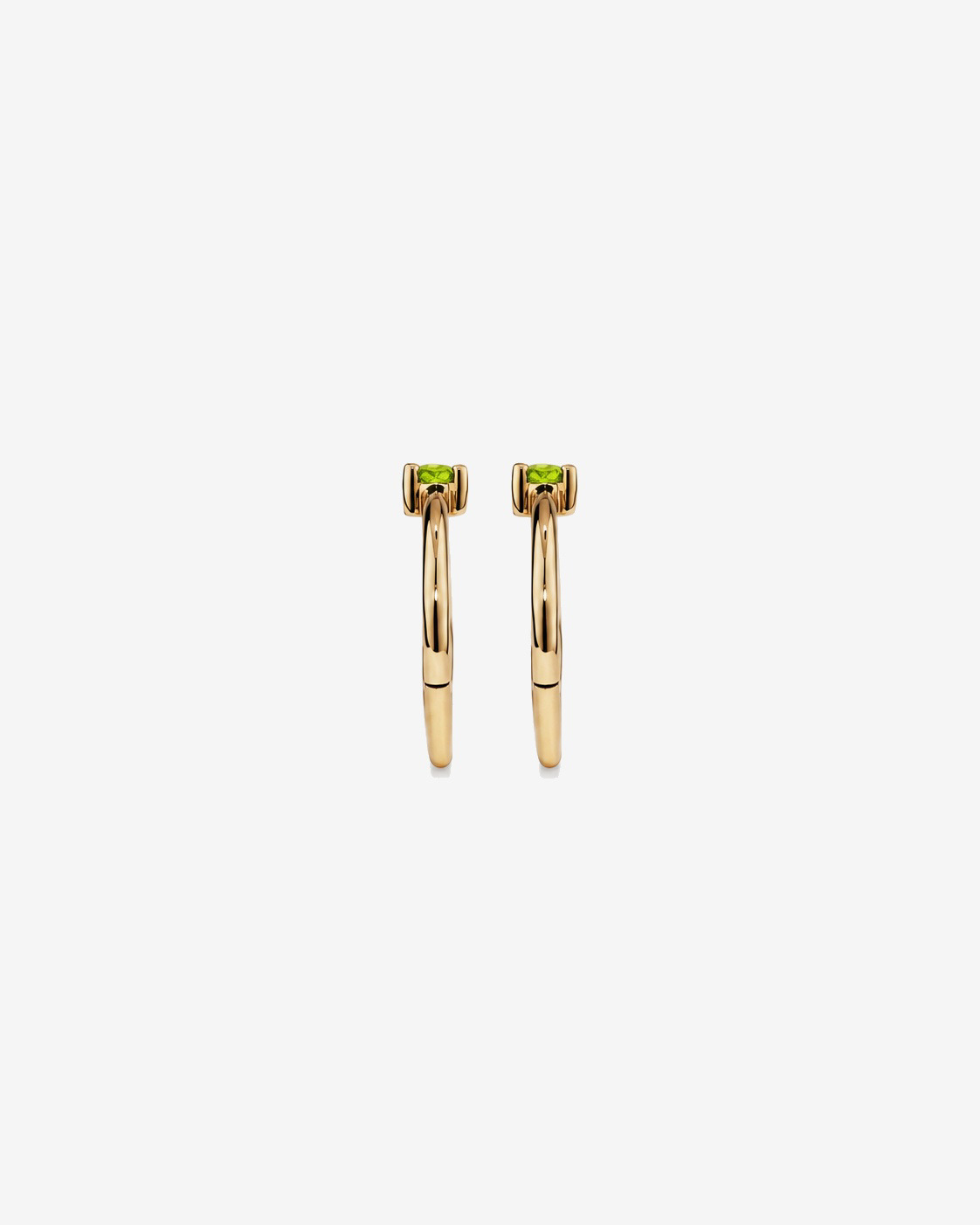 Dormeurs avec accent Péridot 10 mm en or jaune 10 ct