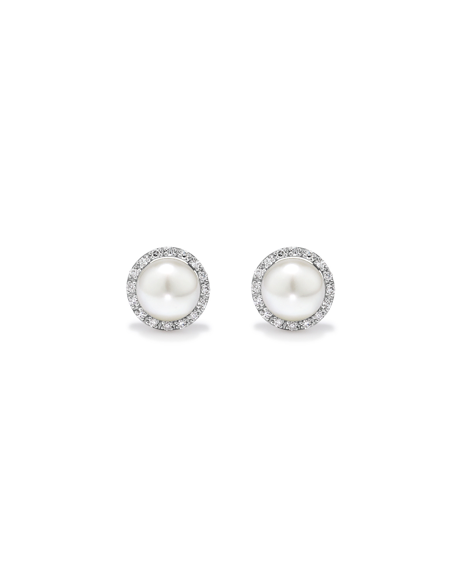 Collier et boucle d’oreille en perle d’eau douce cultivée & 0,13TW de diamants en argent sterling