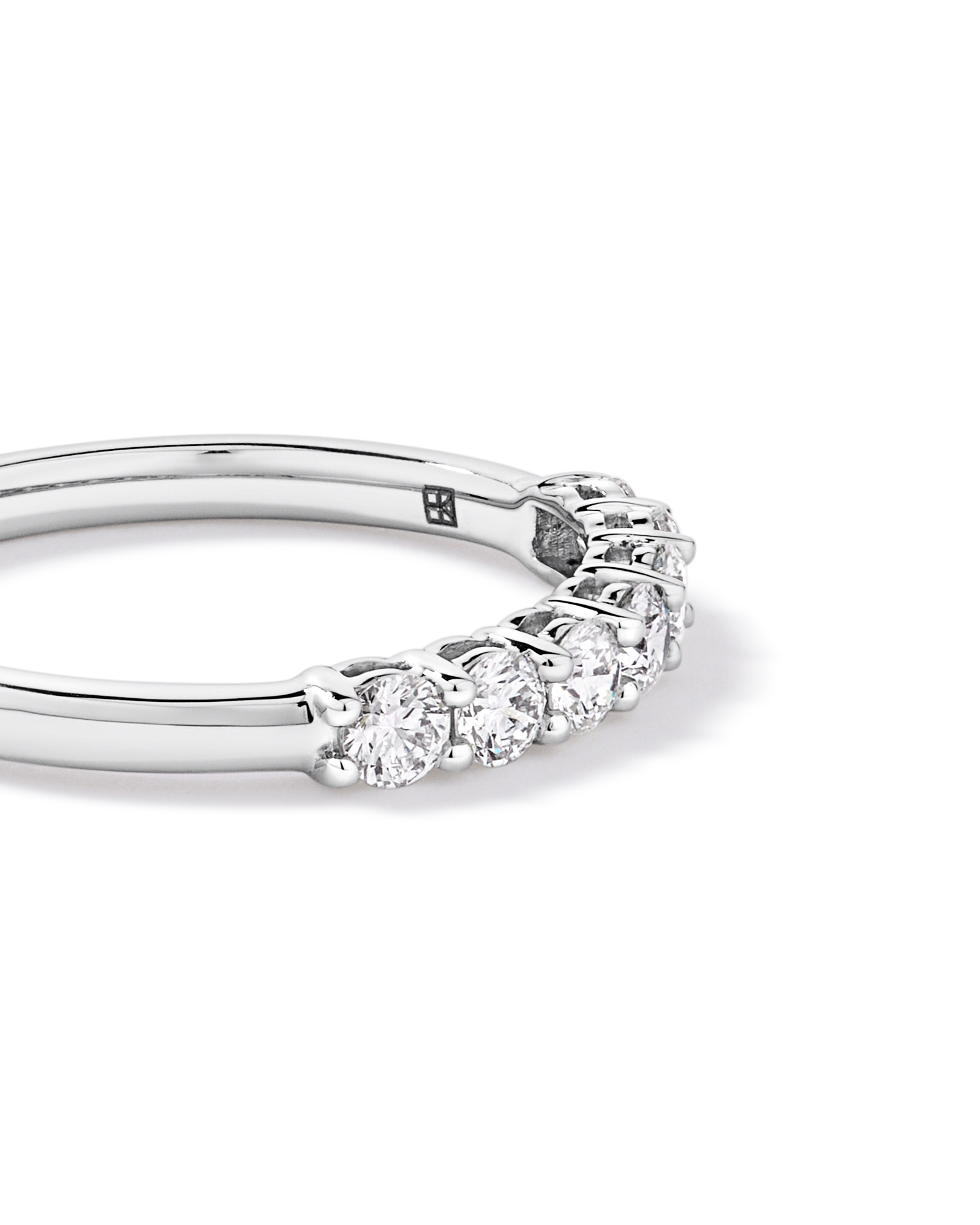 0.50 Carat TW Round Brilliant Wedding Band in Recycled Platinum