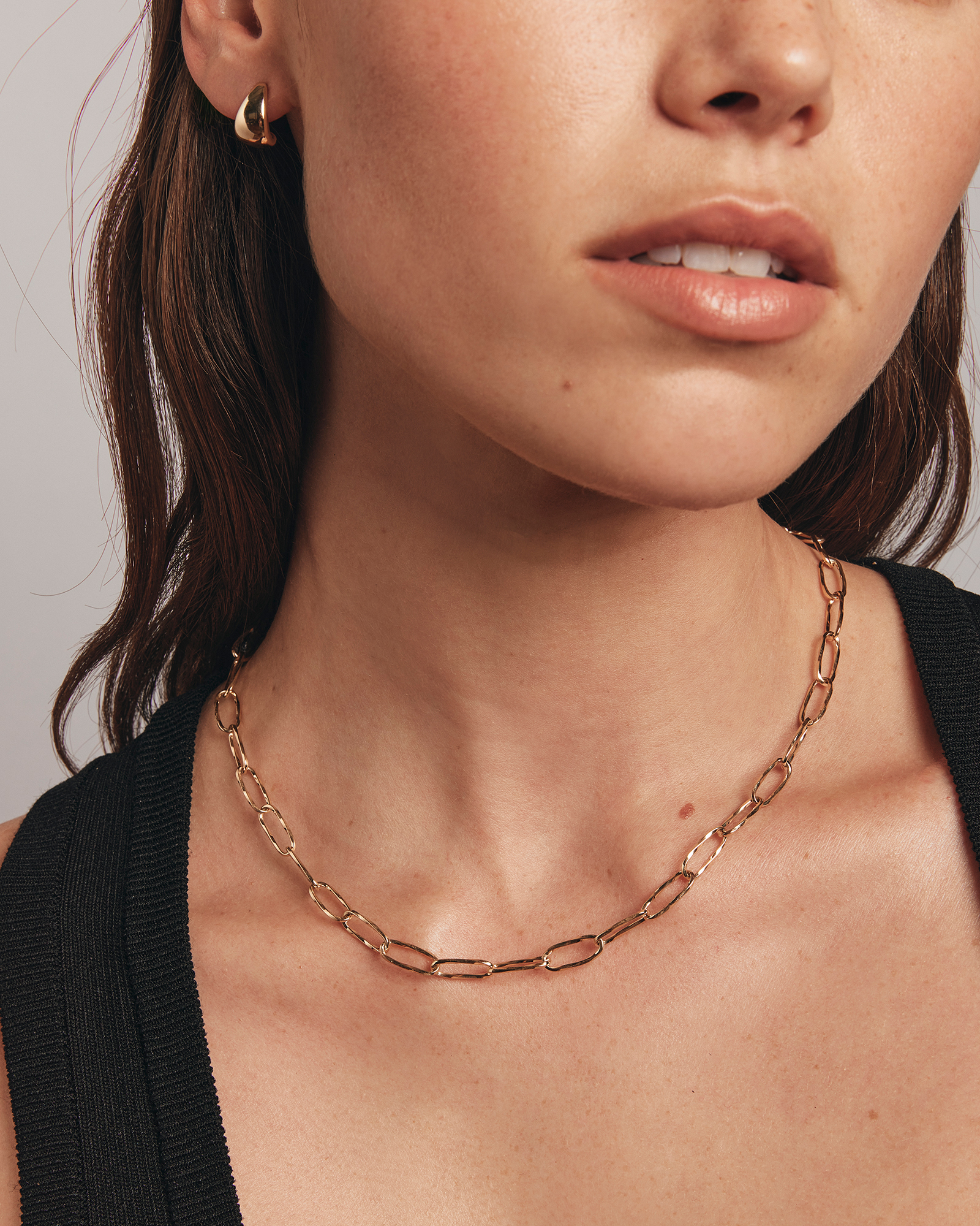 Chaine à maillons ovales torsadés taillés en diamant en or jaune 10kt