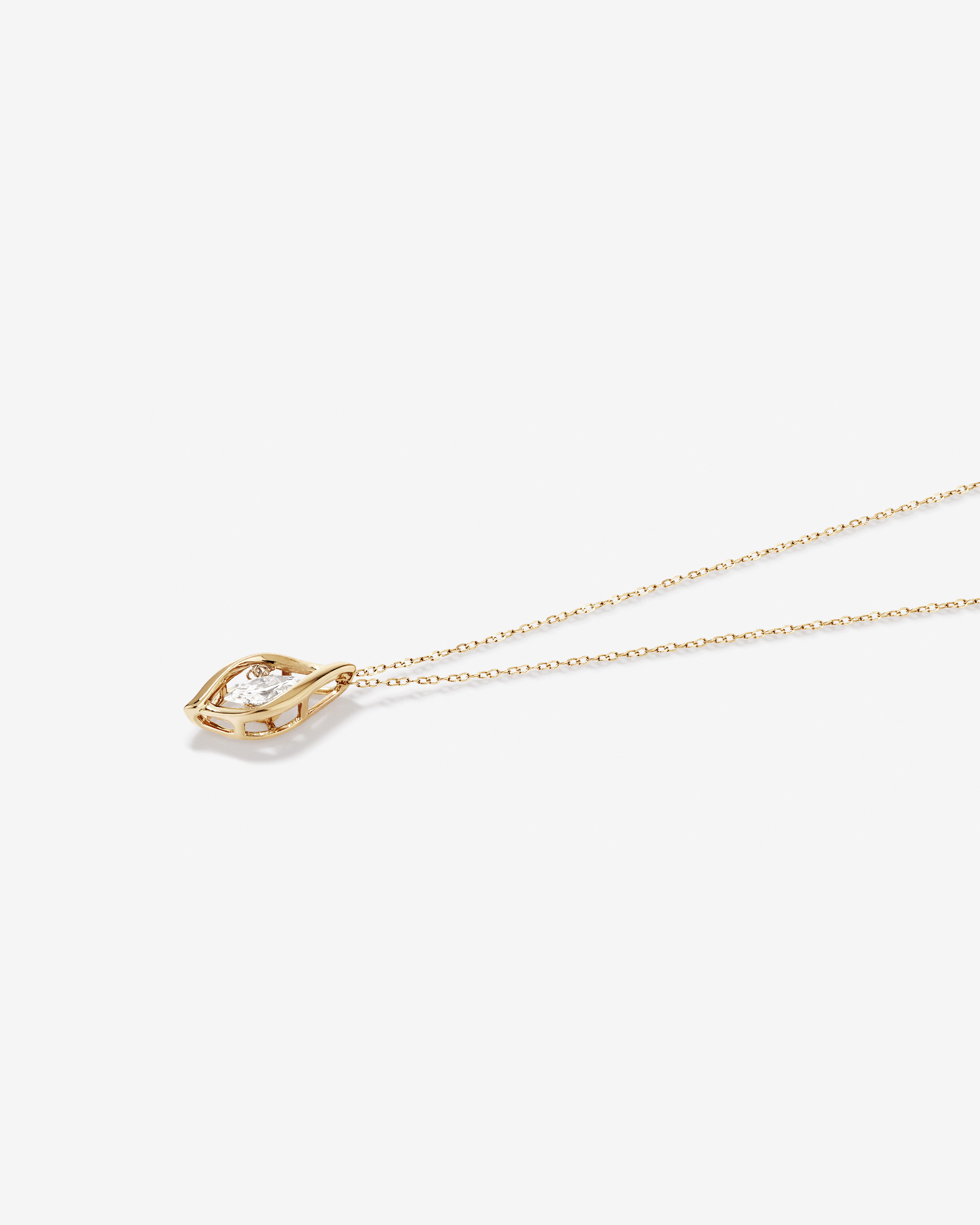 Lume Lab Marquise Pendant with 0.50 Carat TW of Laboratory-Grown Diamond in 10kt Yellow Gold