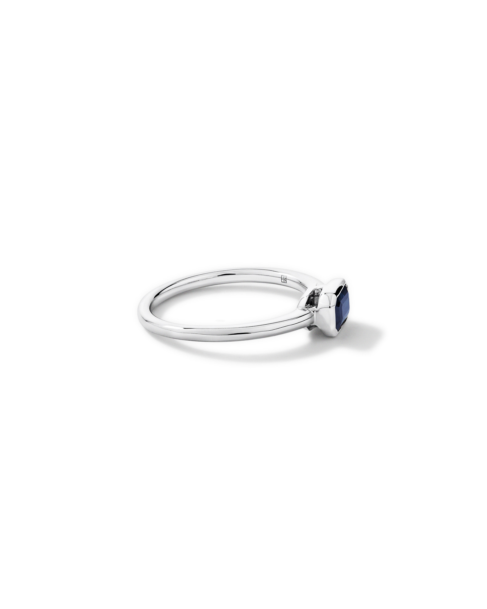 Australian Sapphire Emerald Cut Bezel Set Ring 10kt Gold