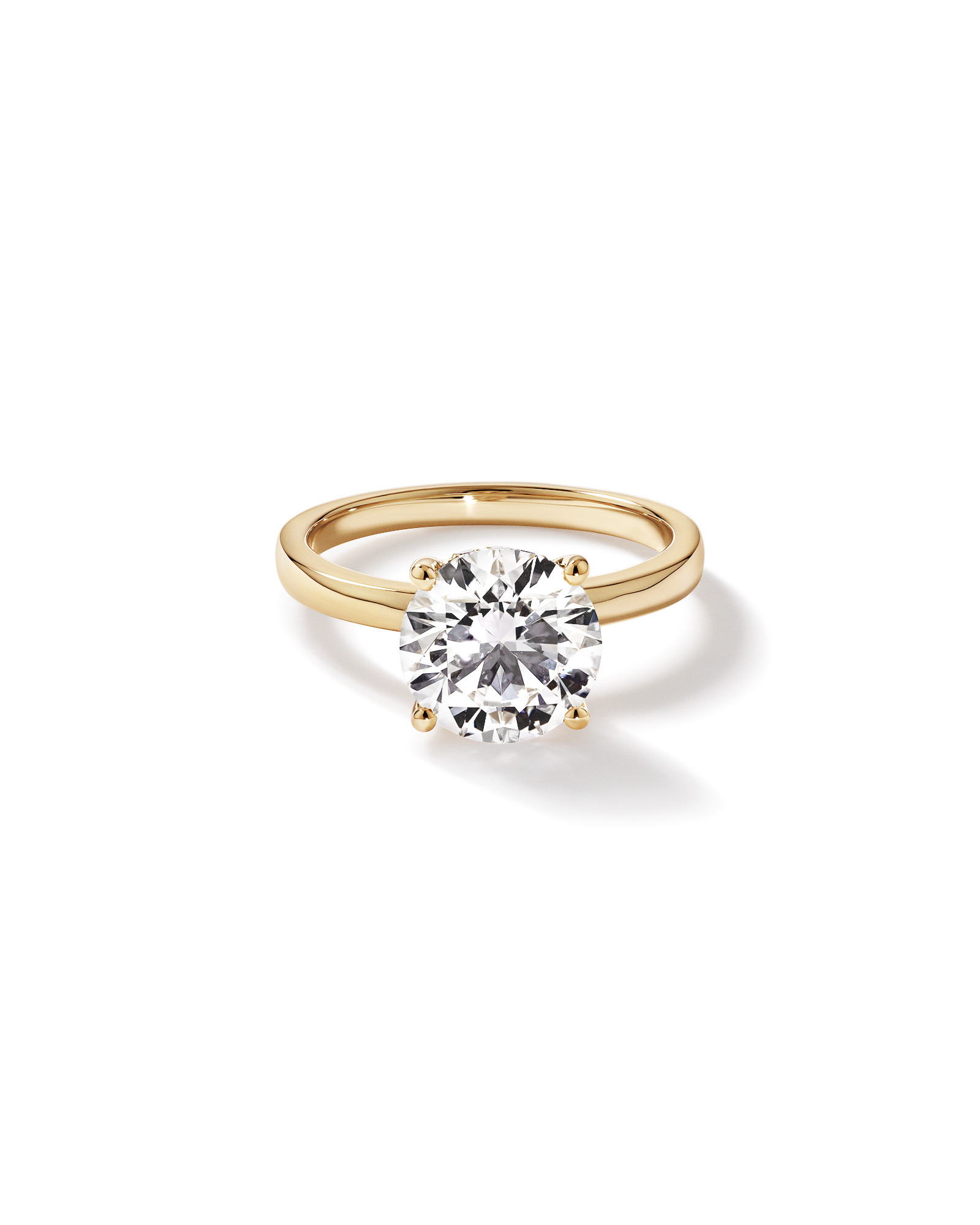 3.10 Carat TW Round Brilliant Laboratory-Grown Diamond Solitaire Ring 18kt Yellow Gold