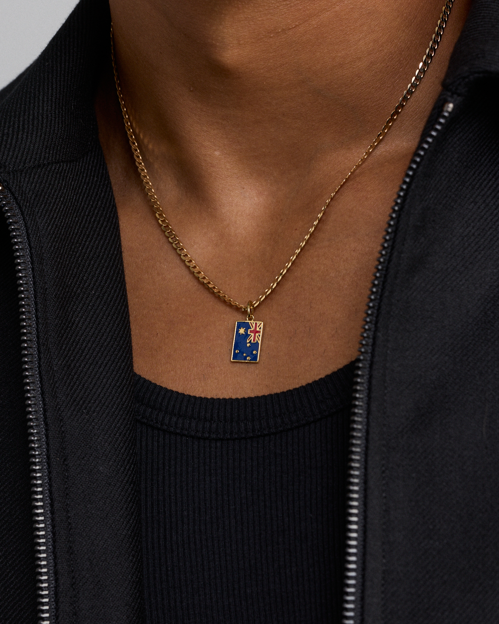 Australia Flag Pendant in 18Kt Vermeil