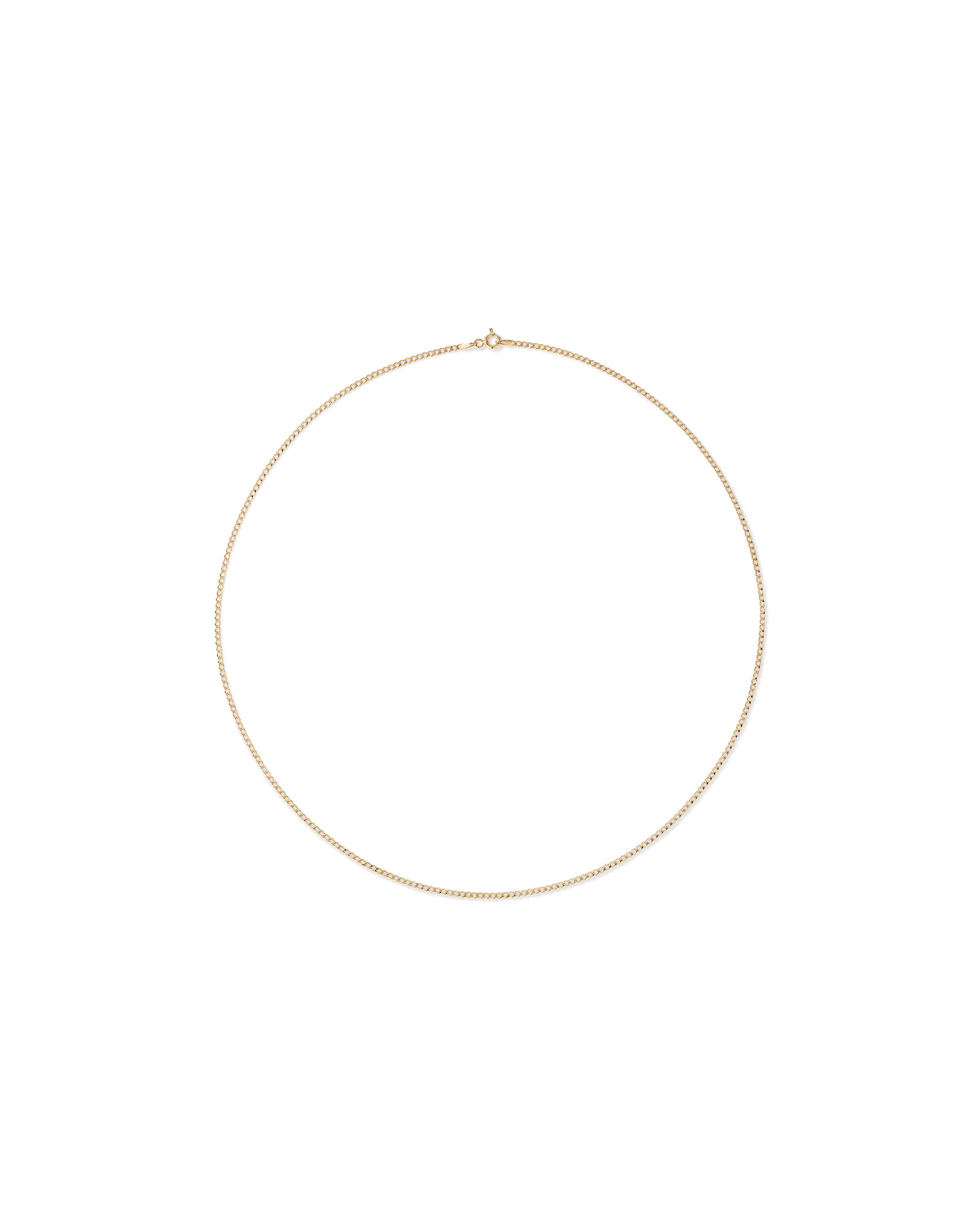 50cm (20") 1.96mm Width Semi Solid Curb Chain in 10kt Yellow Gold