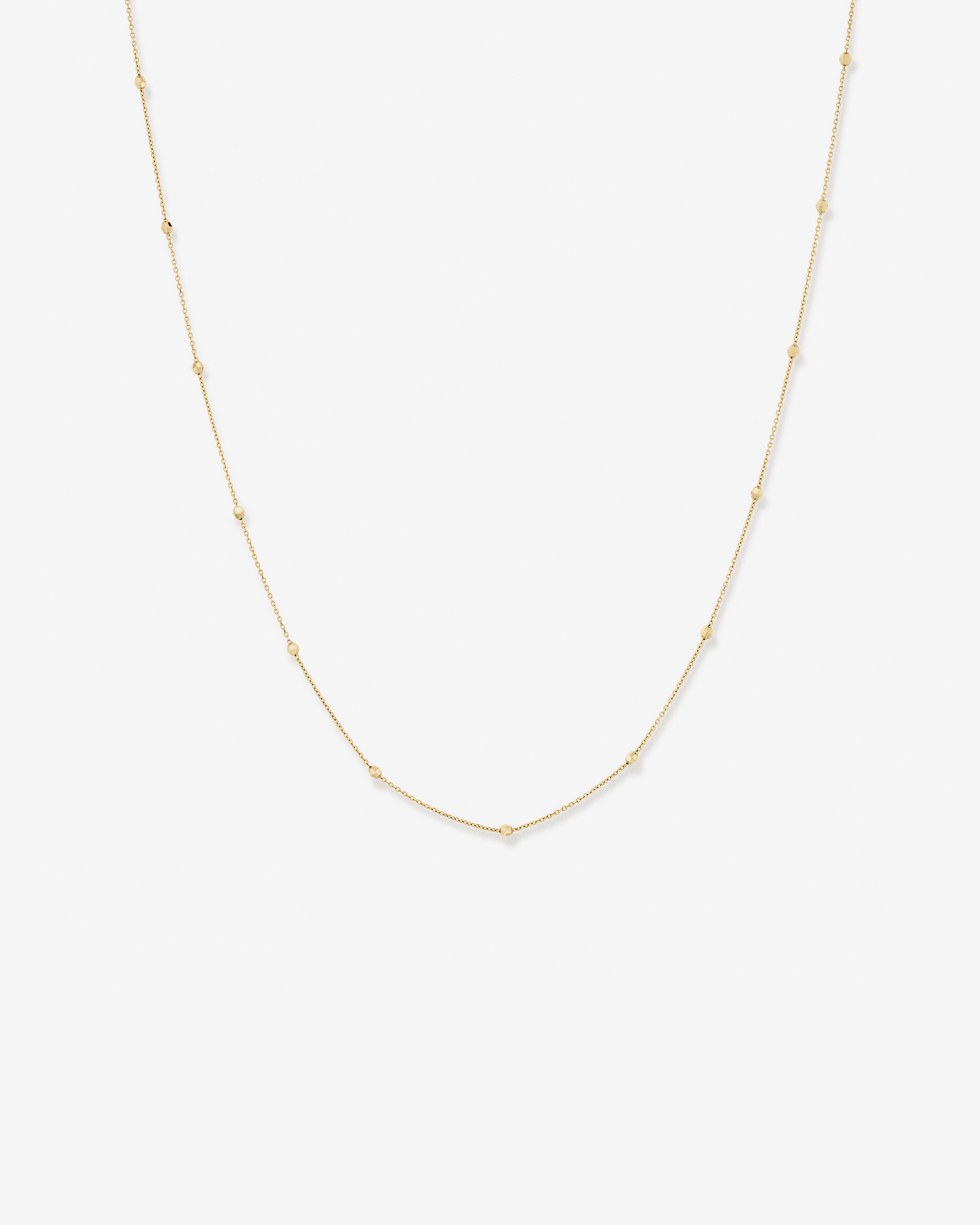 45cm (18") 2mm-2.5mm Width Adjustable Bead Necklace 10kt Yellow Gold