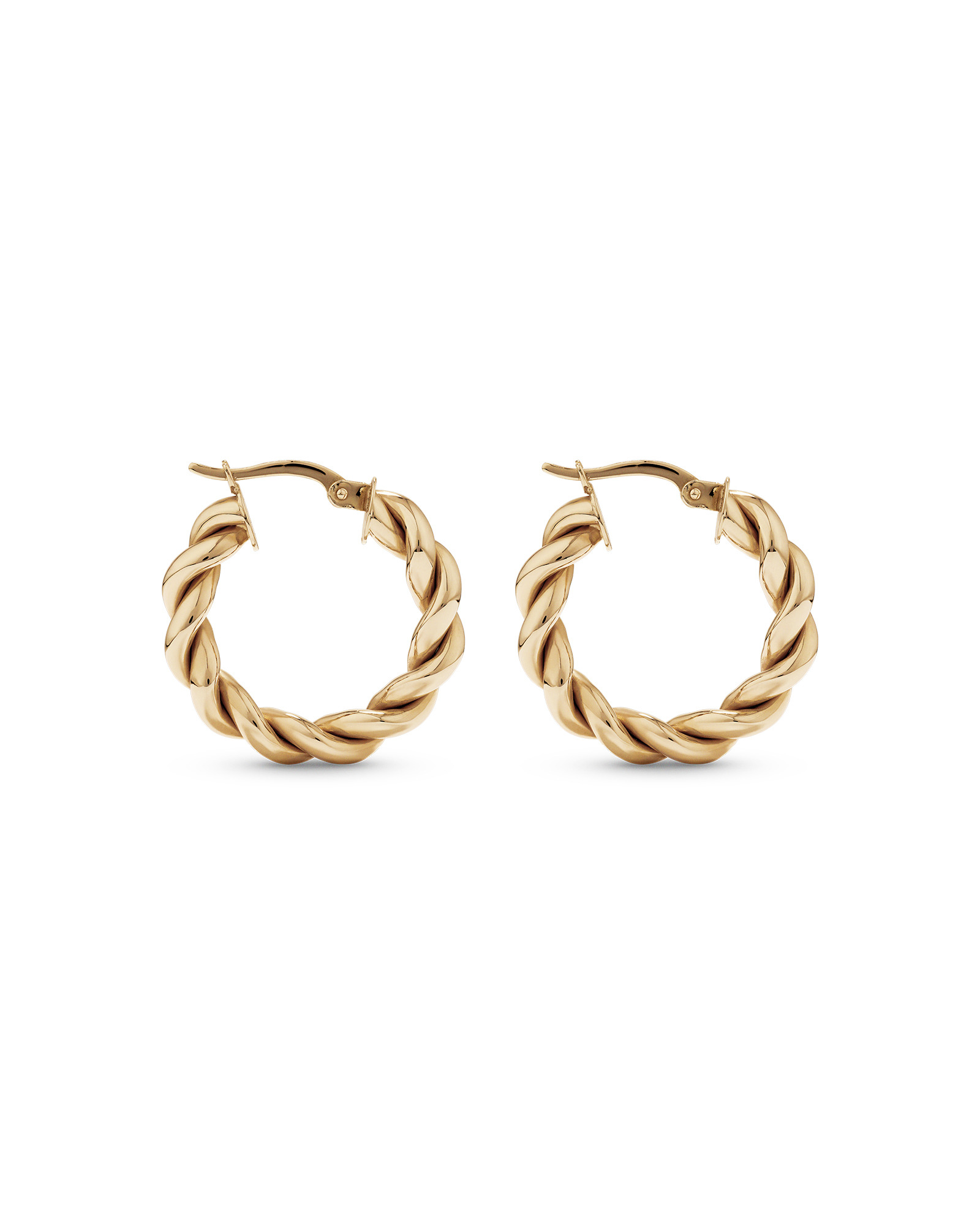 Croissant Twist 15mm Hoop Earrings in 10kt Yellow Gold