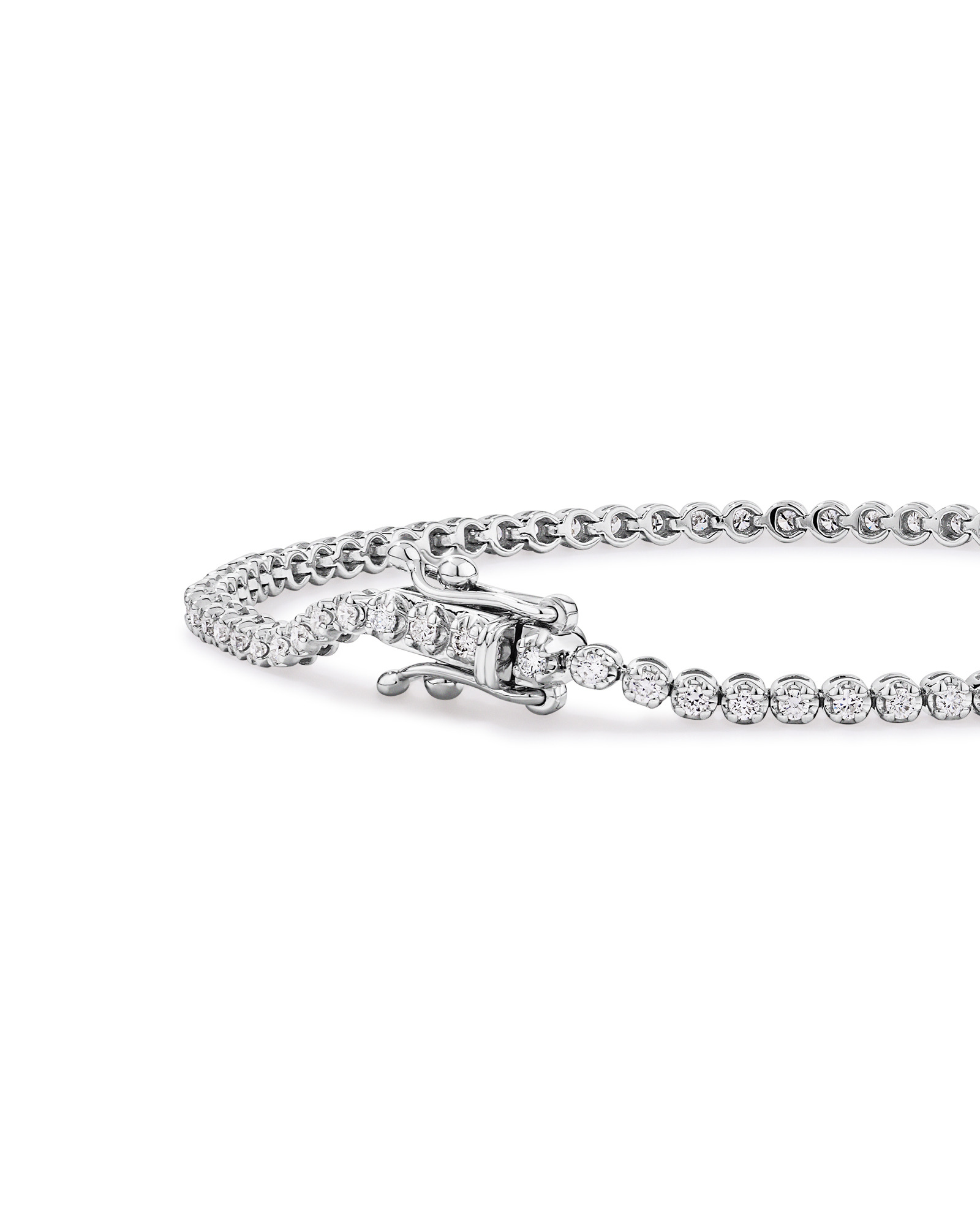 1.00 Carat TW Laboratory-Grown Diamond Tennis Bracelet set in 10kt White Gold