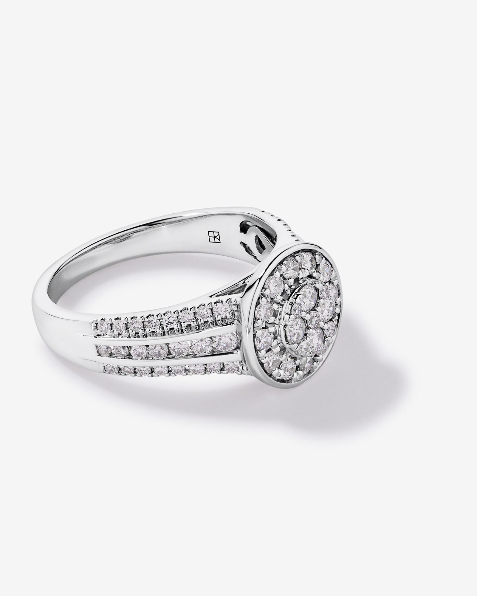 Carat TW Round Diamond Cluster Ring Sterling Silver