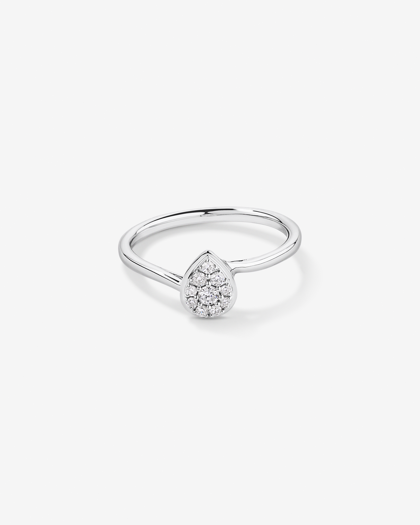 0.15 TW Diamond Pear-Shaped Promise Ring Sterling Silver