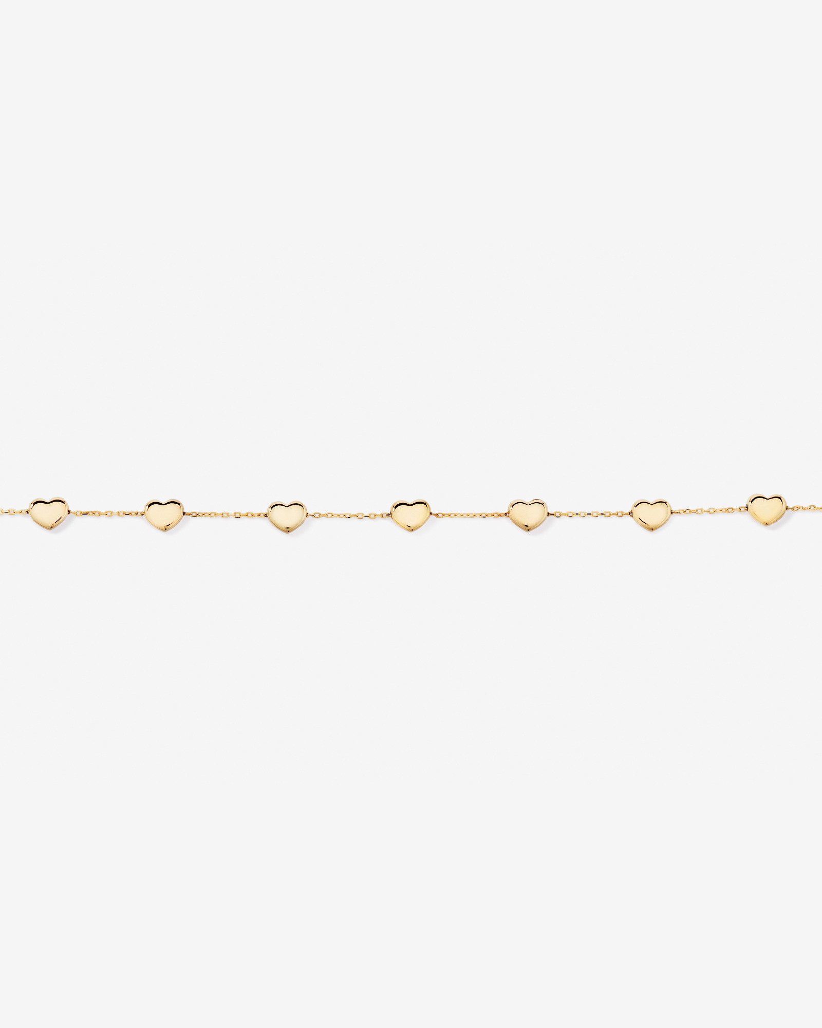 Bracelet à stations avec cœur 19 cm (7,5 po) en or jaune 10 kt