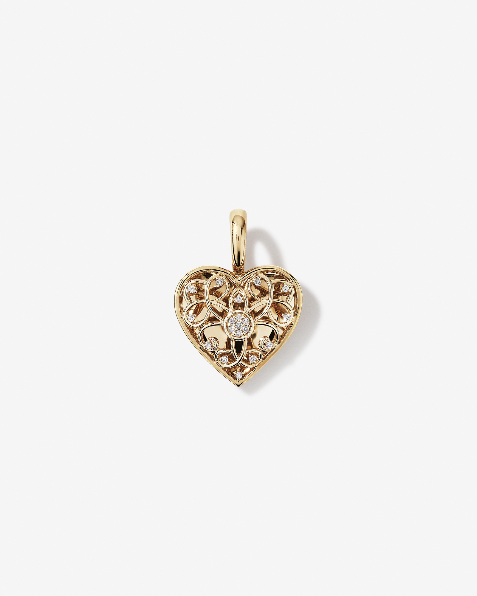 Diamond Heart Enhancer Pendant in 10kt Yellow Gold