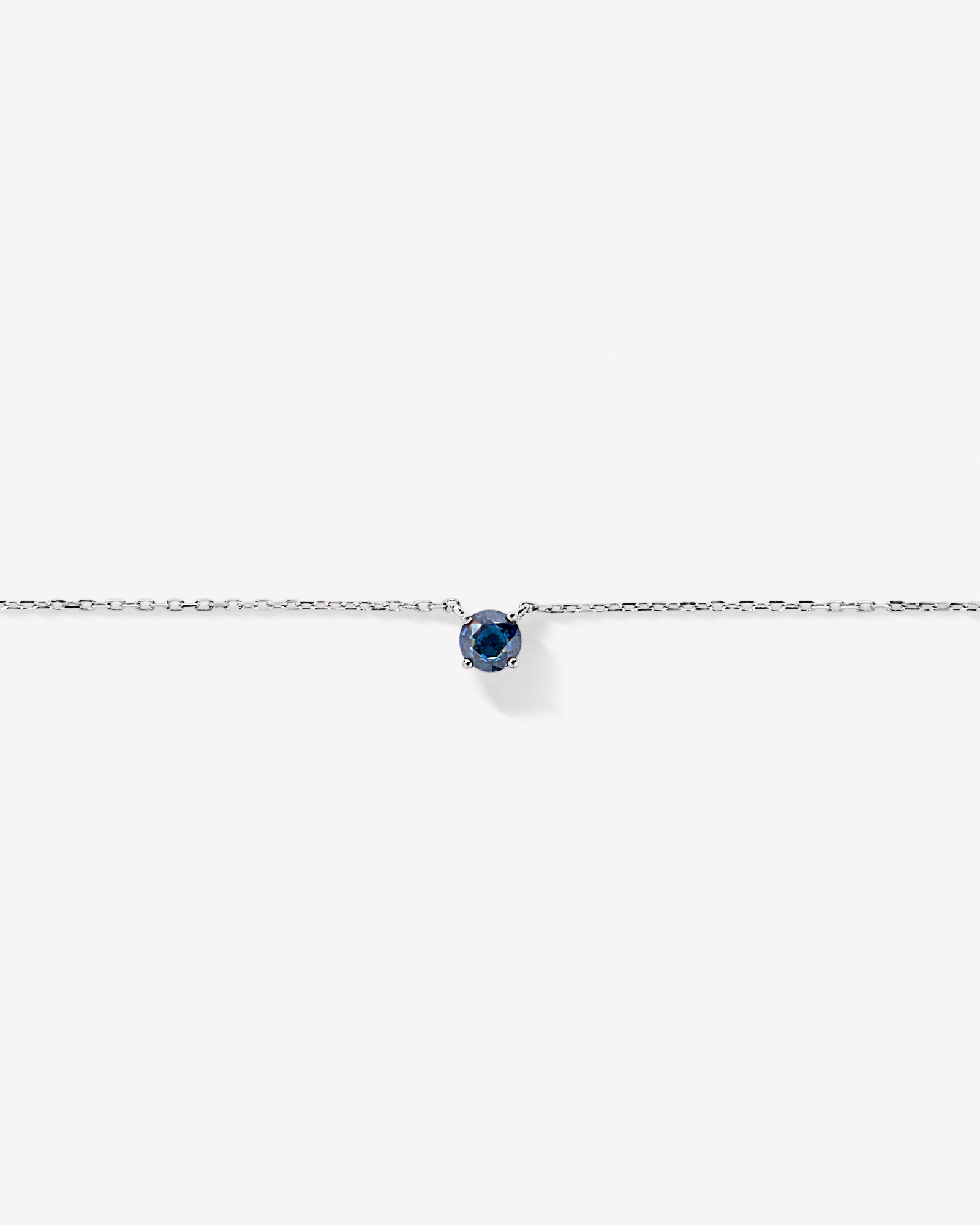 Australian Sapphire Round Cut Necklace in 10kt White Gold