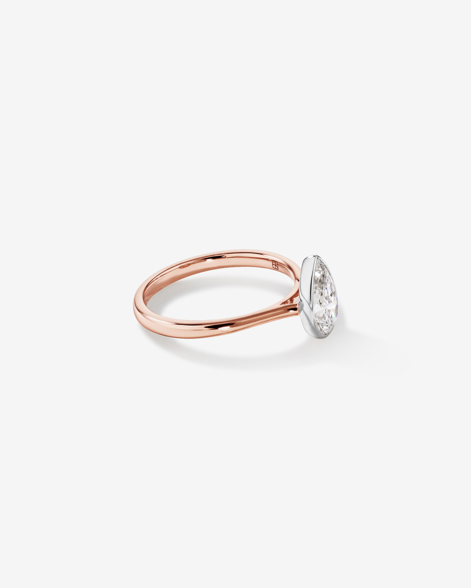 Bague de fiançailles TW TW de 1,25 carat en diamants solitaires de laboratoire en or rose et blanc 14 carats