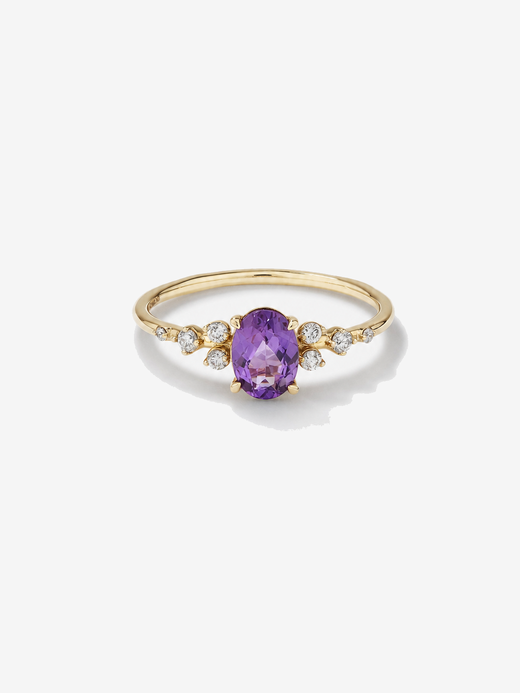 Amethyst and 0.12 Carat TW Diamond Ring in 10kt Yellow Gold