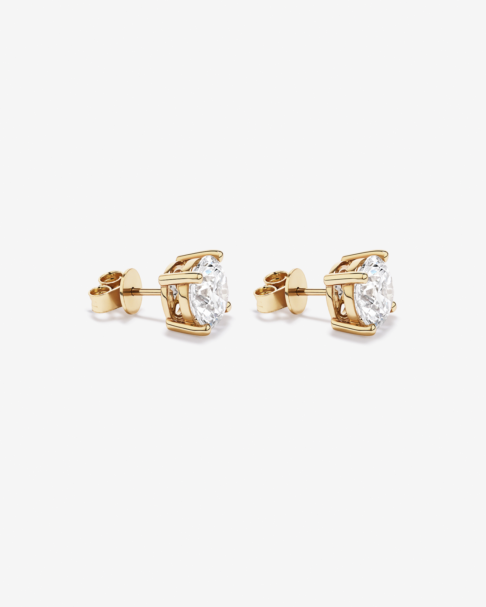 5.00 Carat TW Laboratory-Grown Diamond Solitaire Stud Earrings in 10kt Yellow Gold