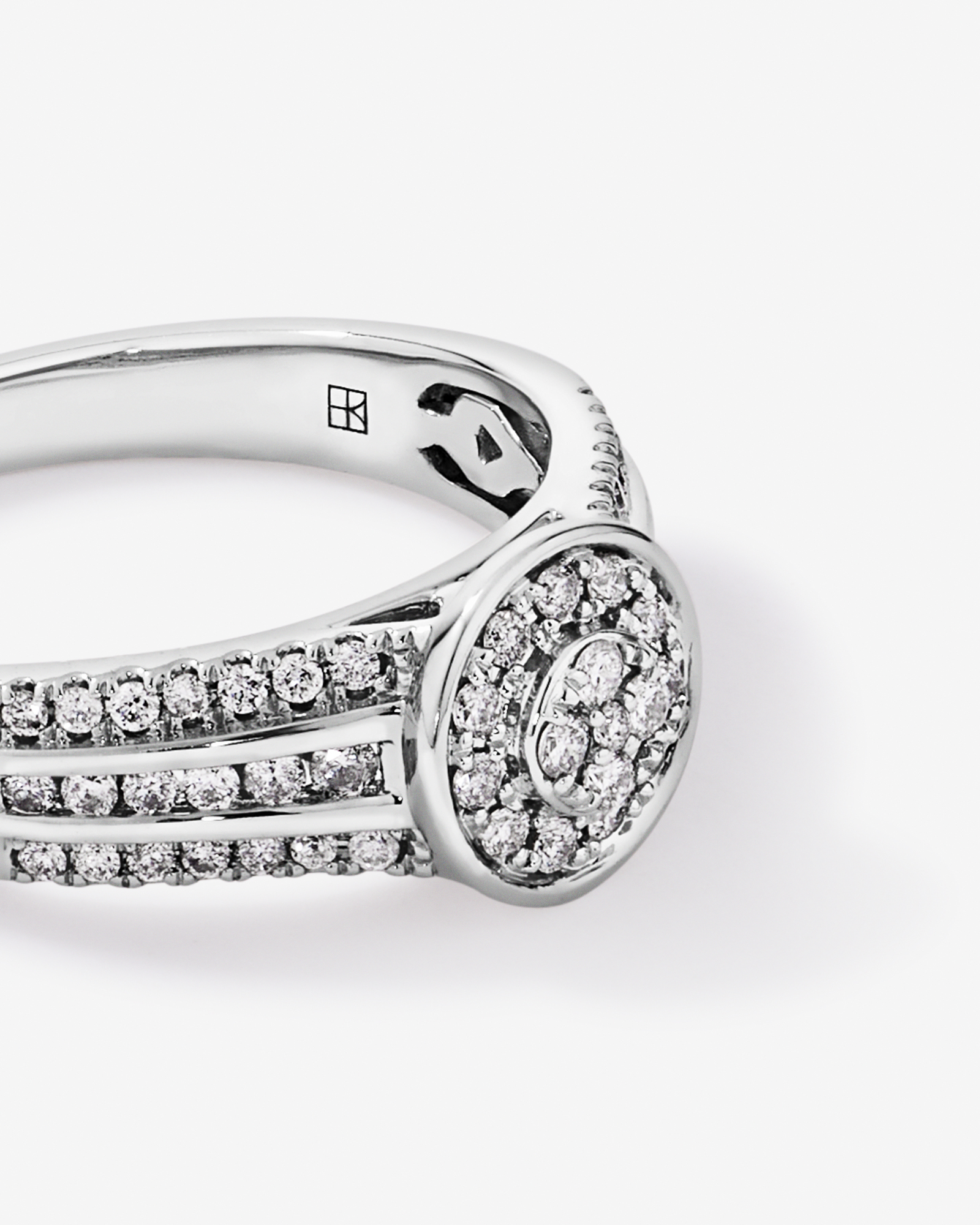 Carat TW Round Diamond Cluster Ring Sterling Silver
