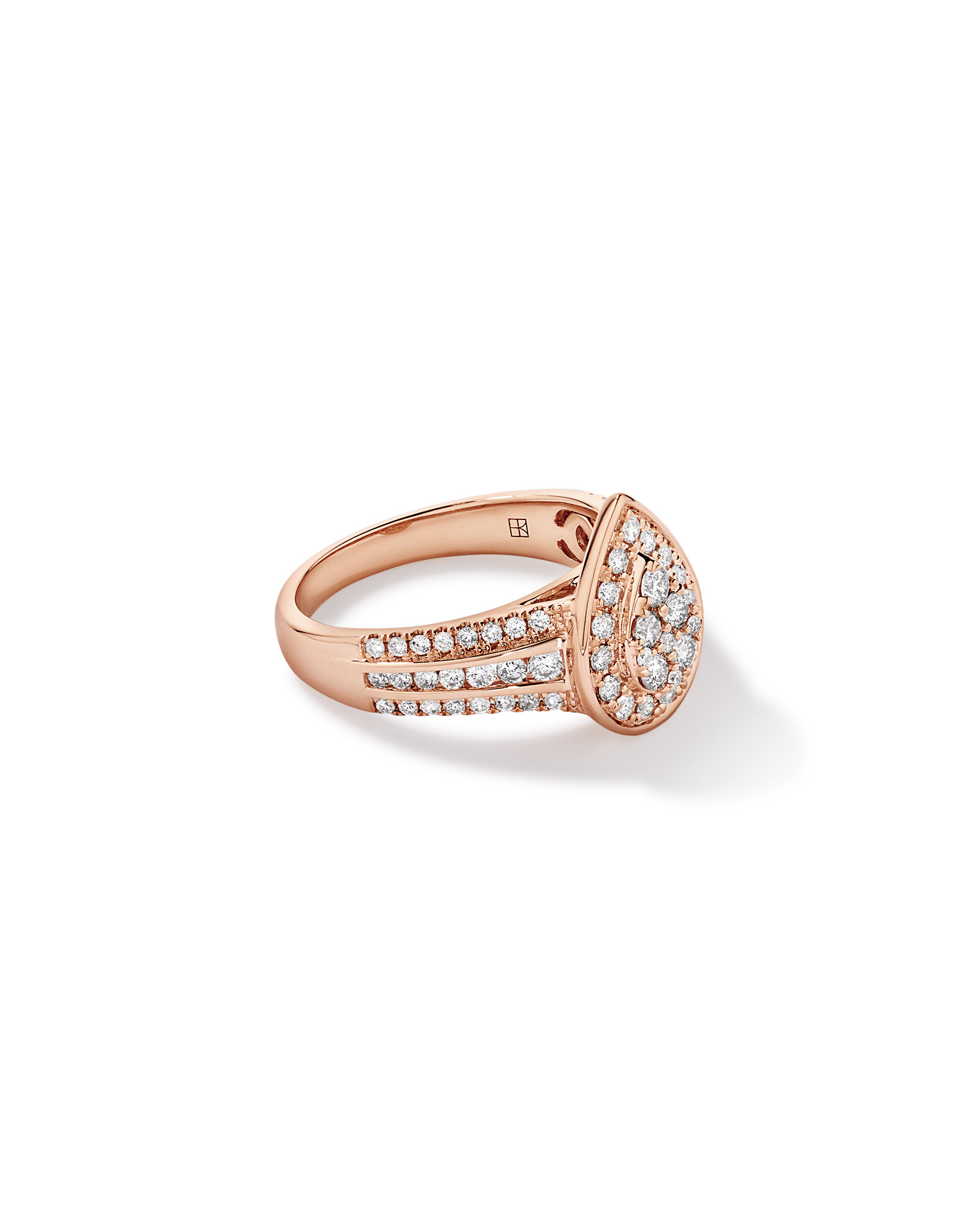 0.85 Carat TW Pear-Shaped Diamond Cluster Ring 10kt Rose Gold