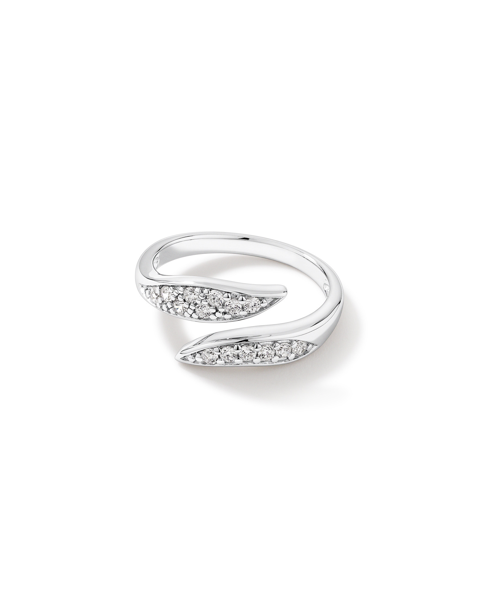 Bague Ouverte Avec Zircon Cubique Pointu En Argent Sterling