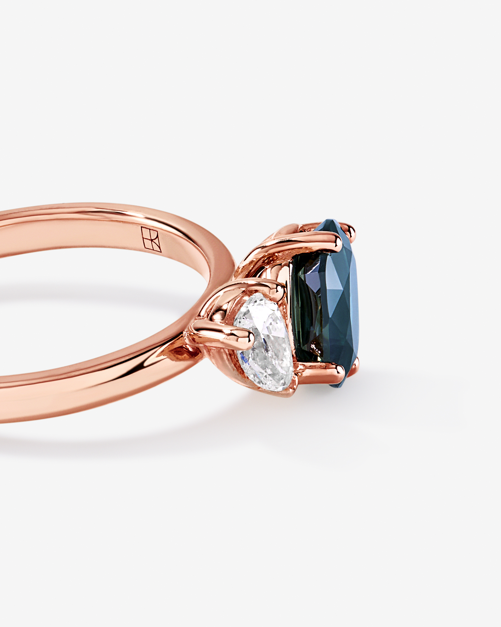 Australian Parti Sapphire & 0.30 Carat TW Diamond Toi Et Moi Ring 10kt RoseGold