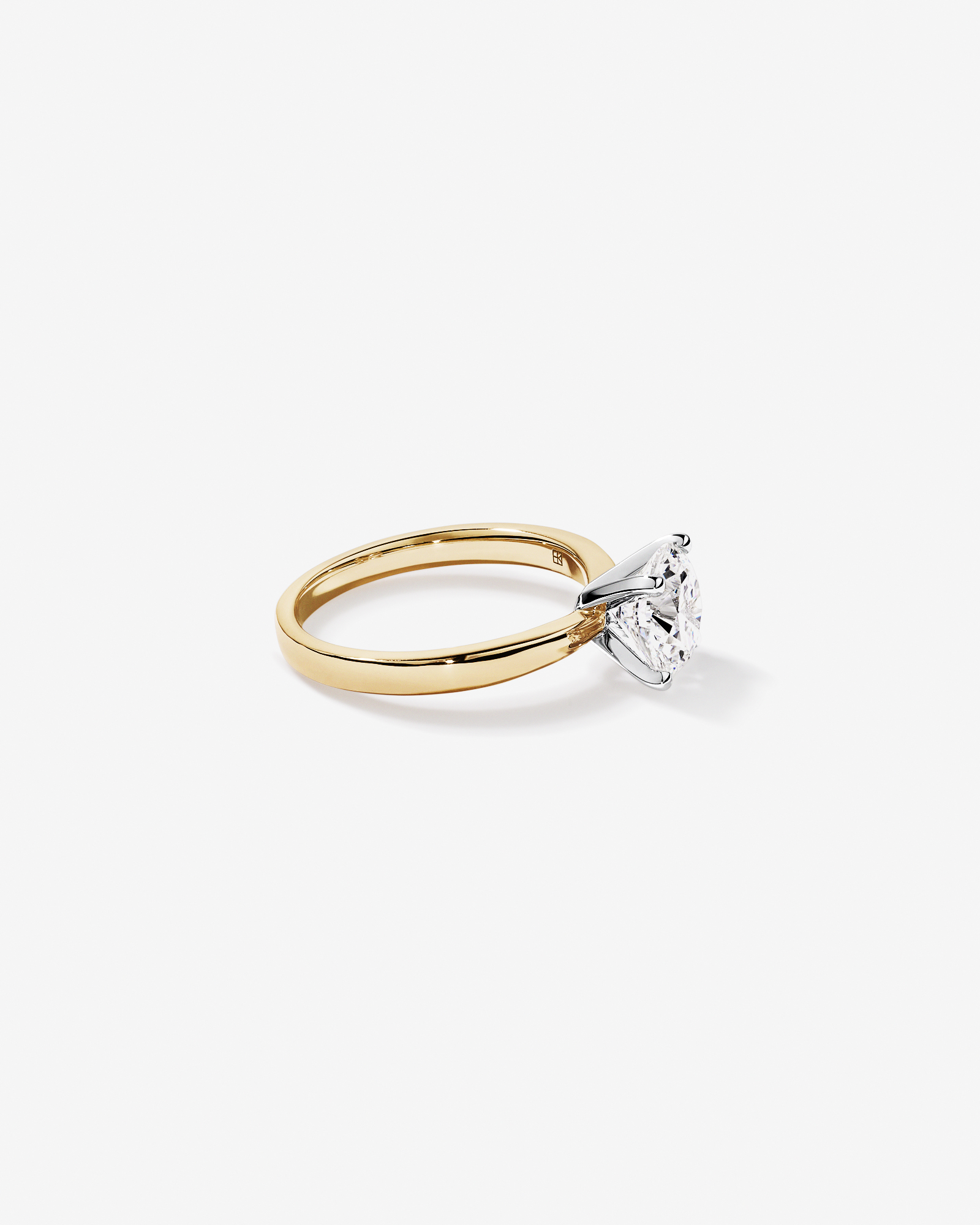 2.00 Carat TW Round Brilliant Lab-Grown Diamond Solitaire Engagement Ring 14kt Yellow and White Gold