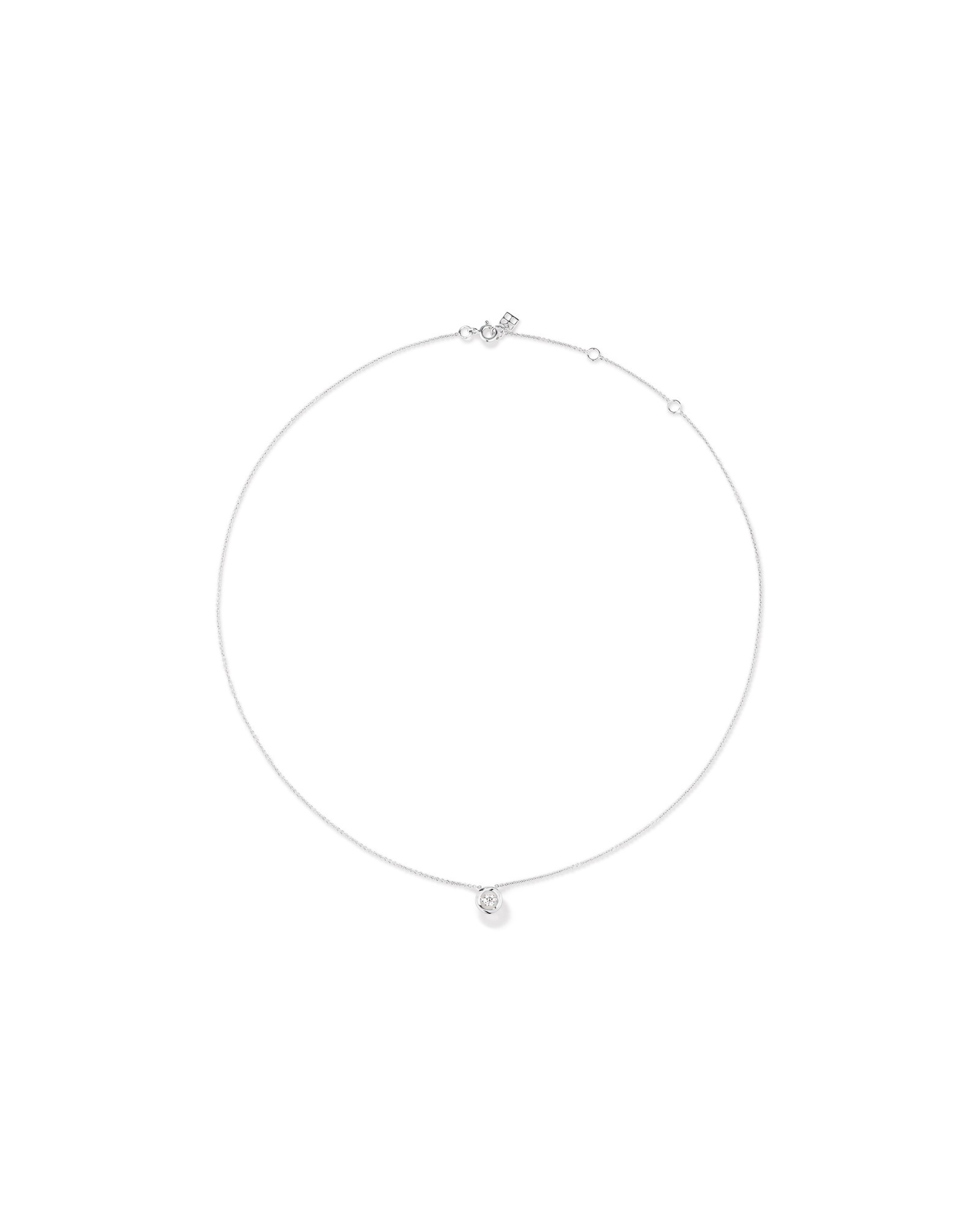 Pendentif rond de laboratoire Lume avec 0,10 carat TW de diamants cultivés en laboratoire en argent sterling