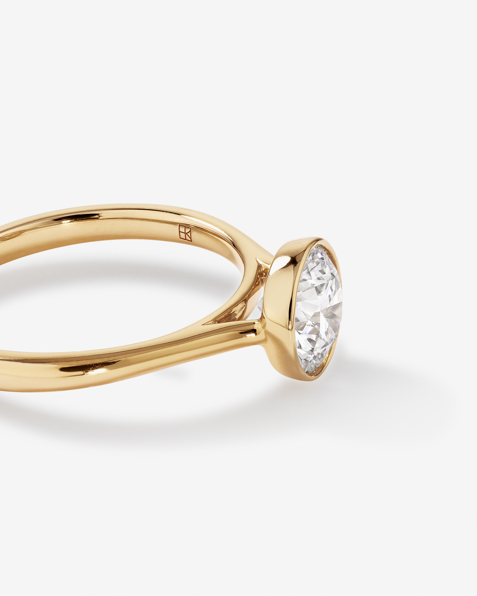 1.25 Carat TW Round Brilliant Laboratory-Grown Diamond Solitaire Bezel Set Engagement Ring 14kt Yellow Gold