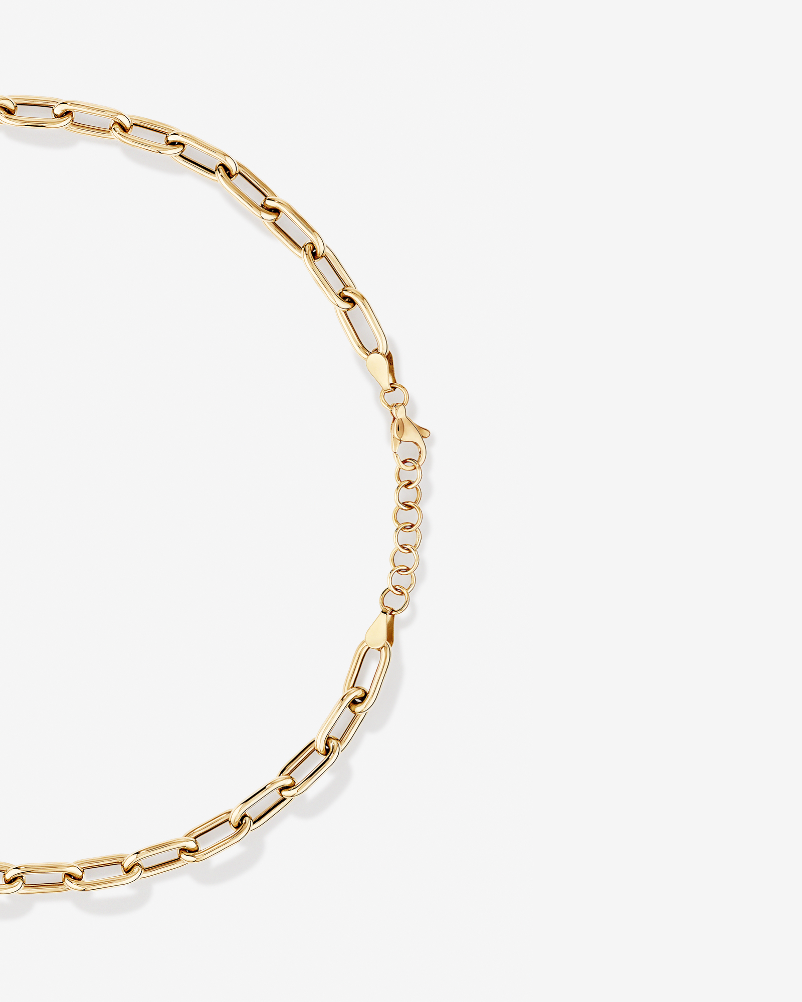 42.5cm Hollow Oval Paperclip Chain in 10kt Yellow Gold