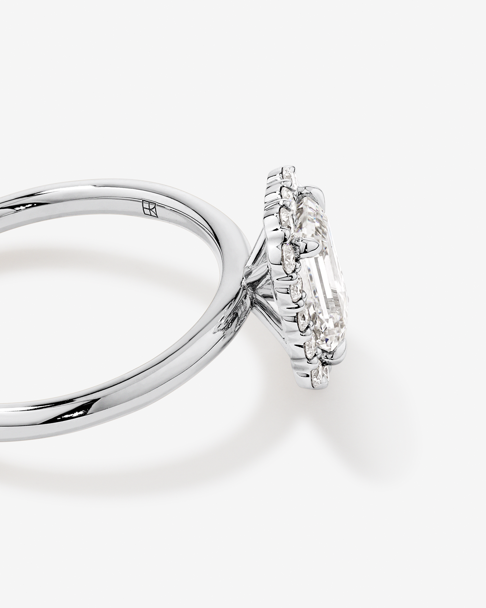 1.46 Carat TW Emerald Cut Laboratory-Grown Diamond Halo Engagement Ring in 14kt Yellow and White Gold